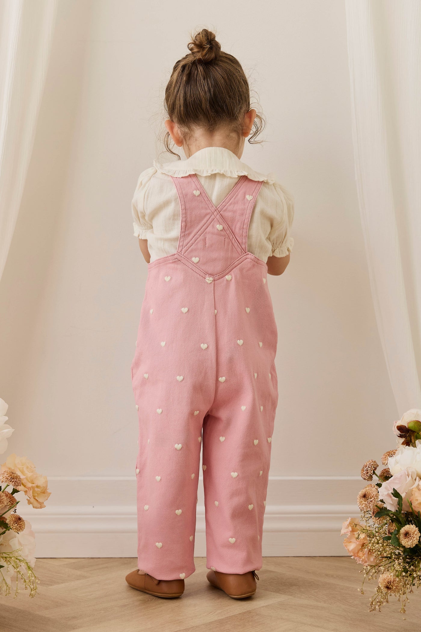 Blair Overall - Petite Heart Rose