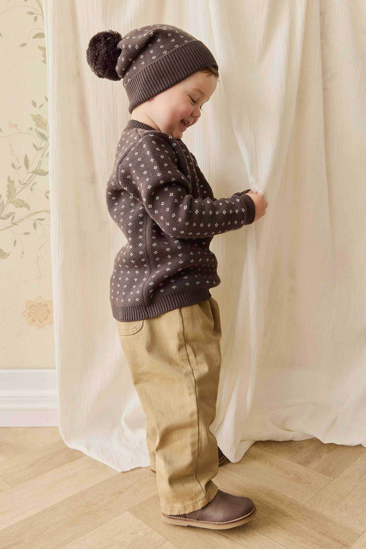 Dorian Jumper - Knitted Diamonds Coffee - image 5