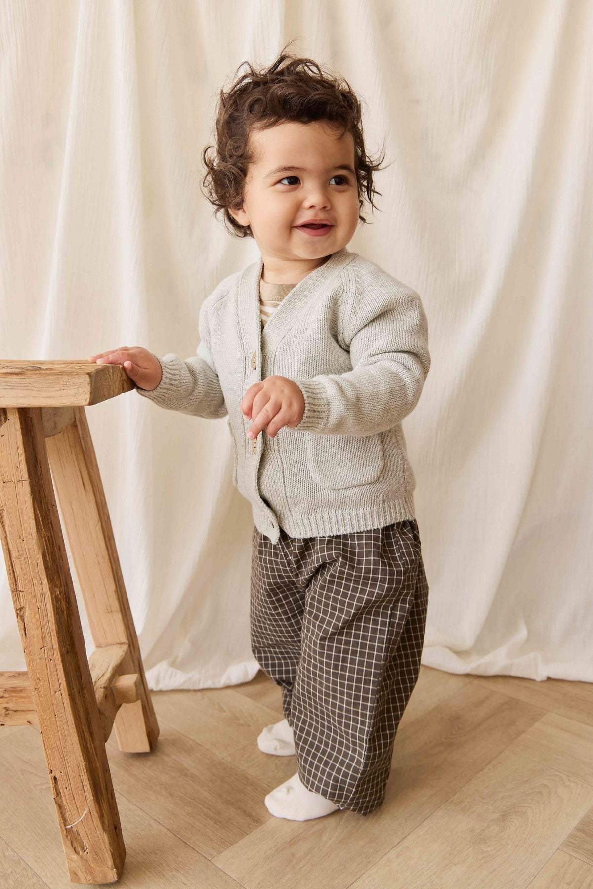 Franco Cardigan - Light Grey Marle - image 4