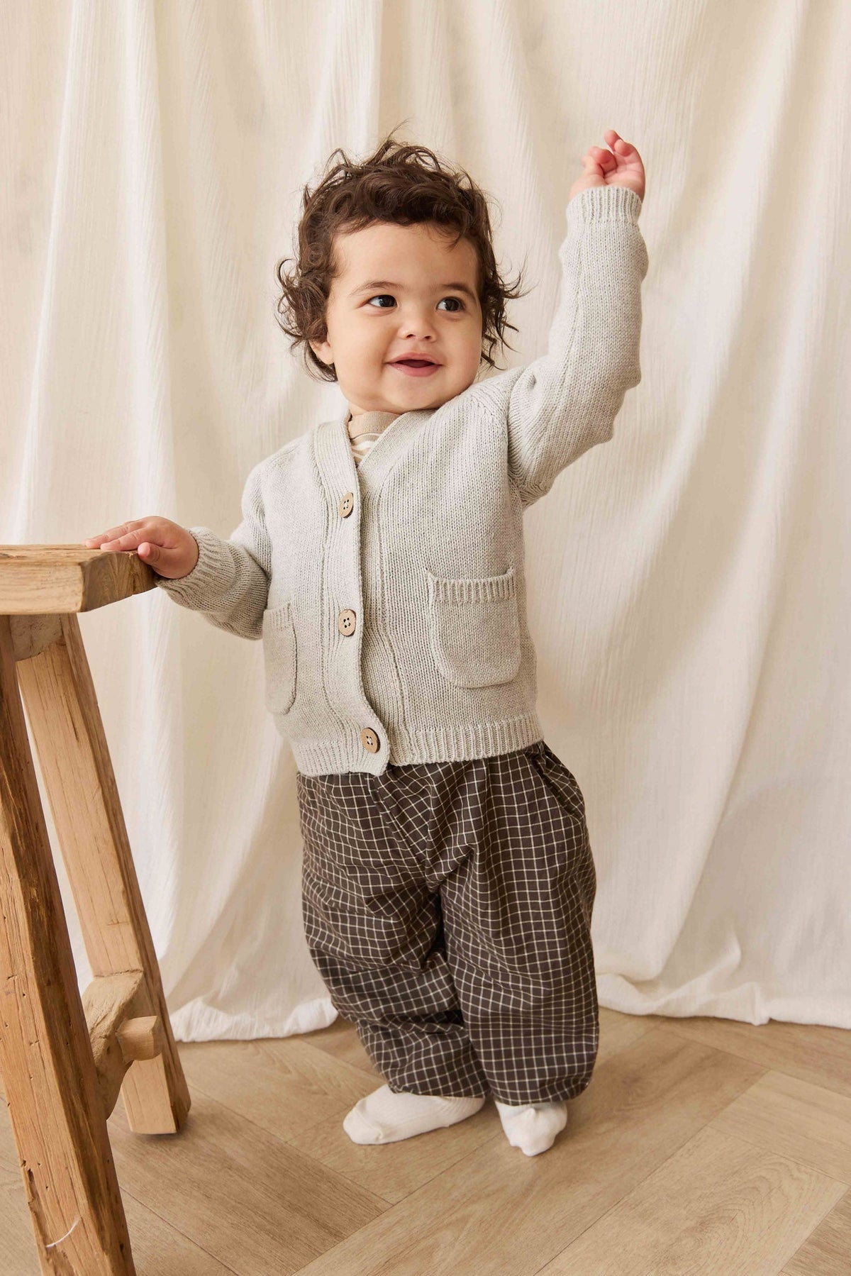 Franco Cardigan - Light Grey Marle - image 5