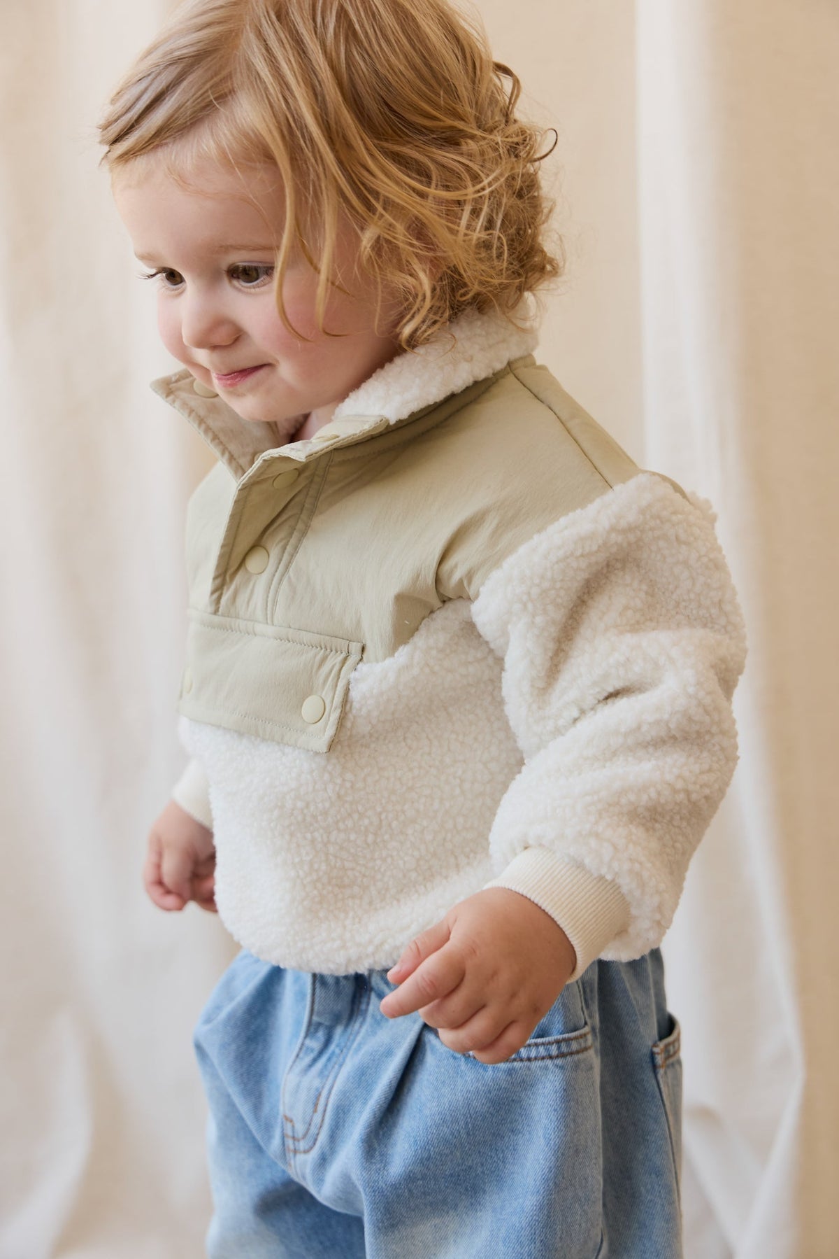 Mackenzie Sherpa Top - Natural/Sandy Brown - image 4
