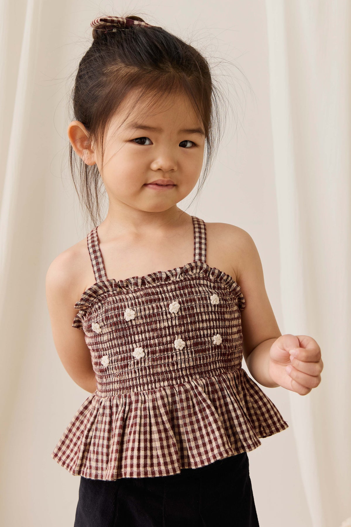 Organic Cotton Auden Top - Cinnamon Gingham - image 3