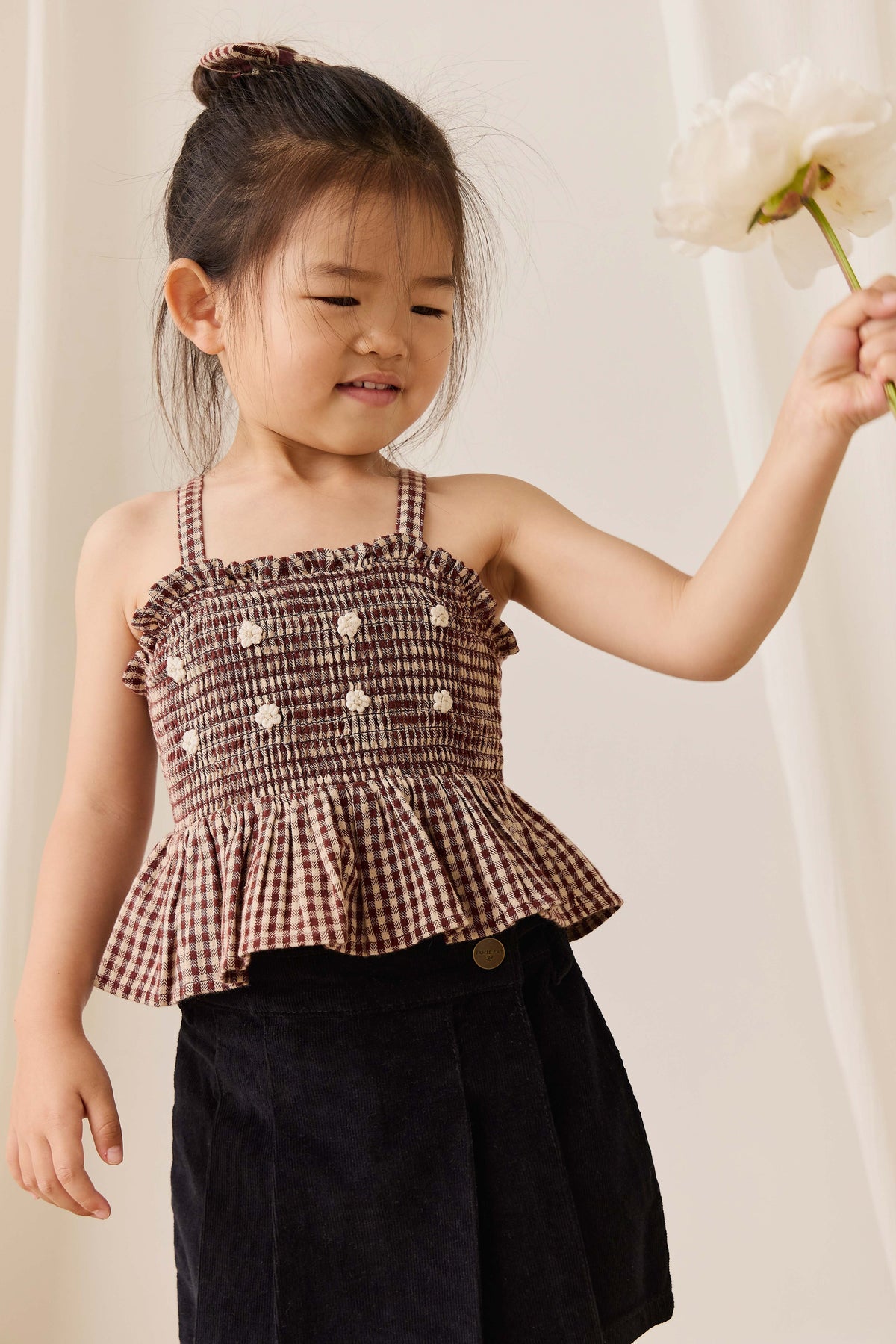 Organic Cotton Auden Top - Cinnamon Gingham - image 5