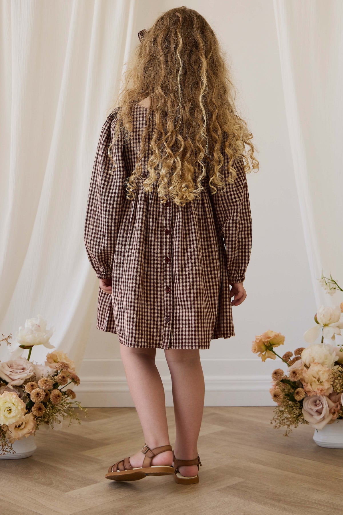 Organic Cotton Cecile Dress - Cinnamon Gingham - image 10