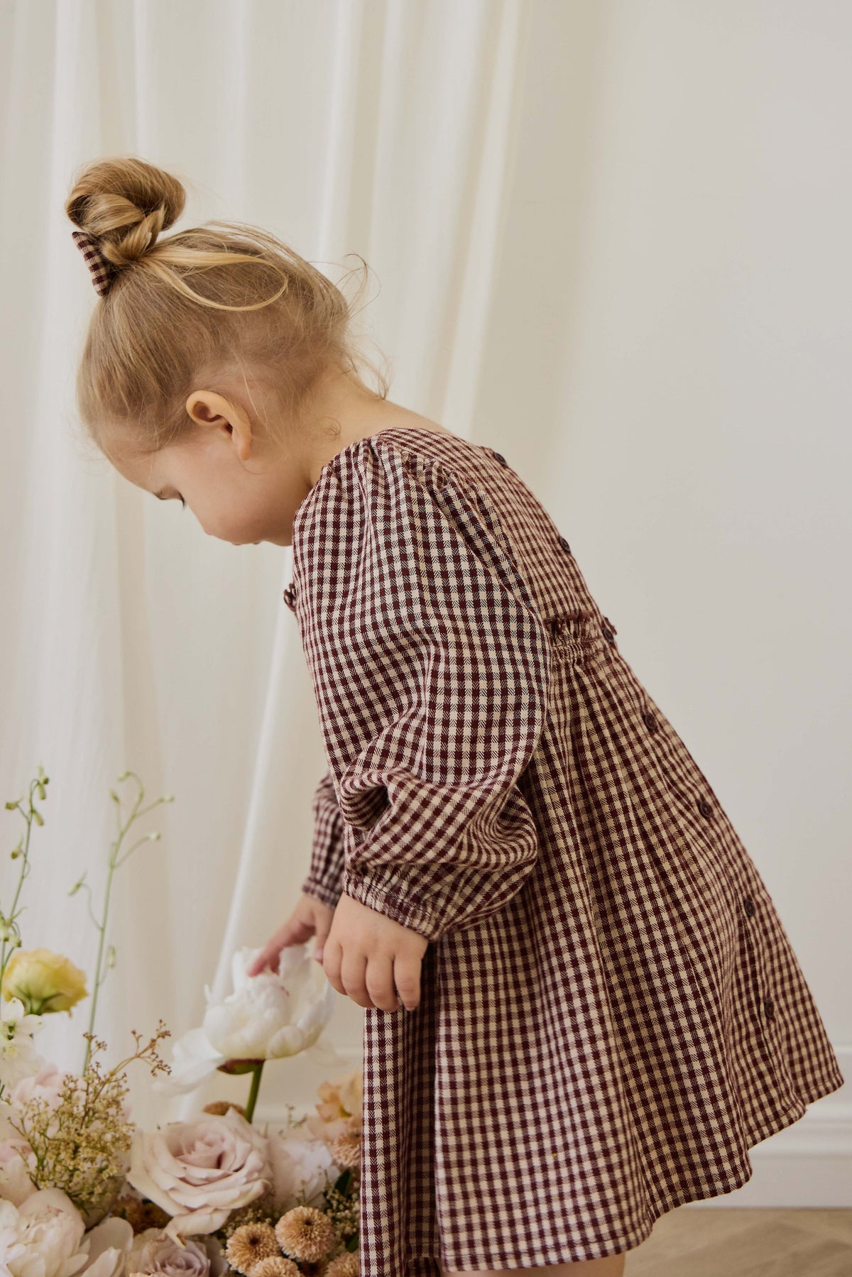 Organic Cotton Cecile Dress - Cinnamon Gingham - image 12