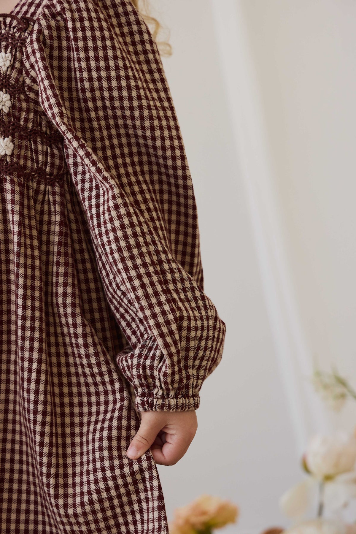 Organic Cotton Cecile Dress - Cinnamon Gingham - image 13