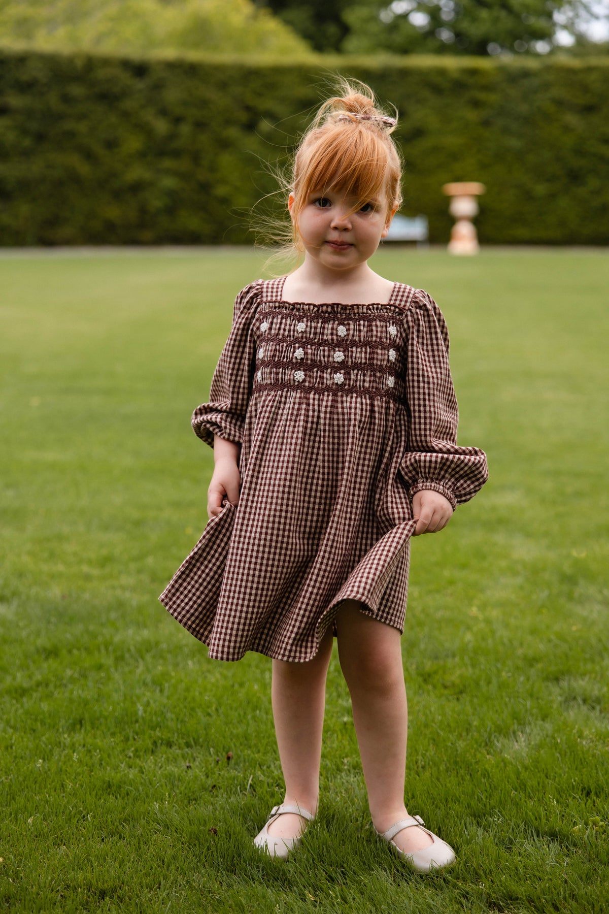 Organic Cotton Cecile Dress - Cinnamon Gingham - image 7