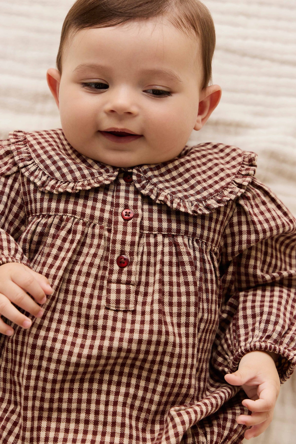 Organic Cotton Elowen Playsuit - Cinnamon Gingham - image 10