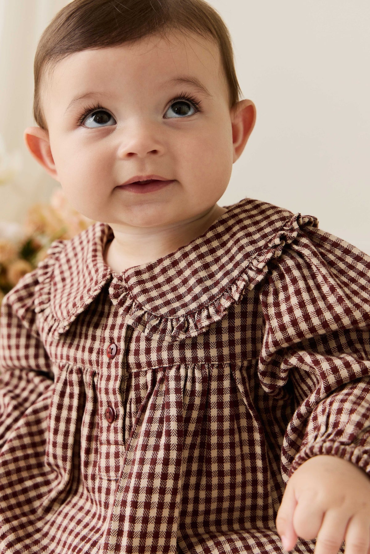 Organic Cotton Elowen Playsuit - Cinnamon Gingham - image 4