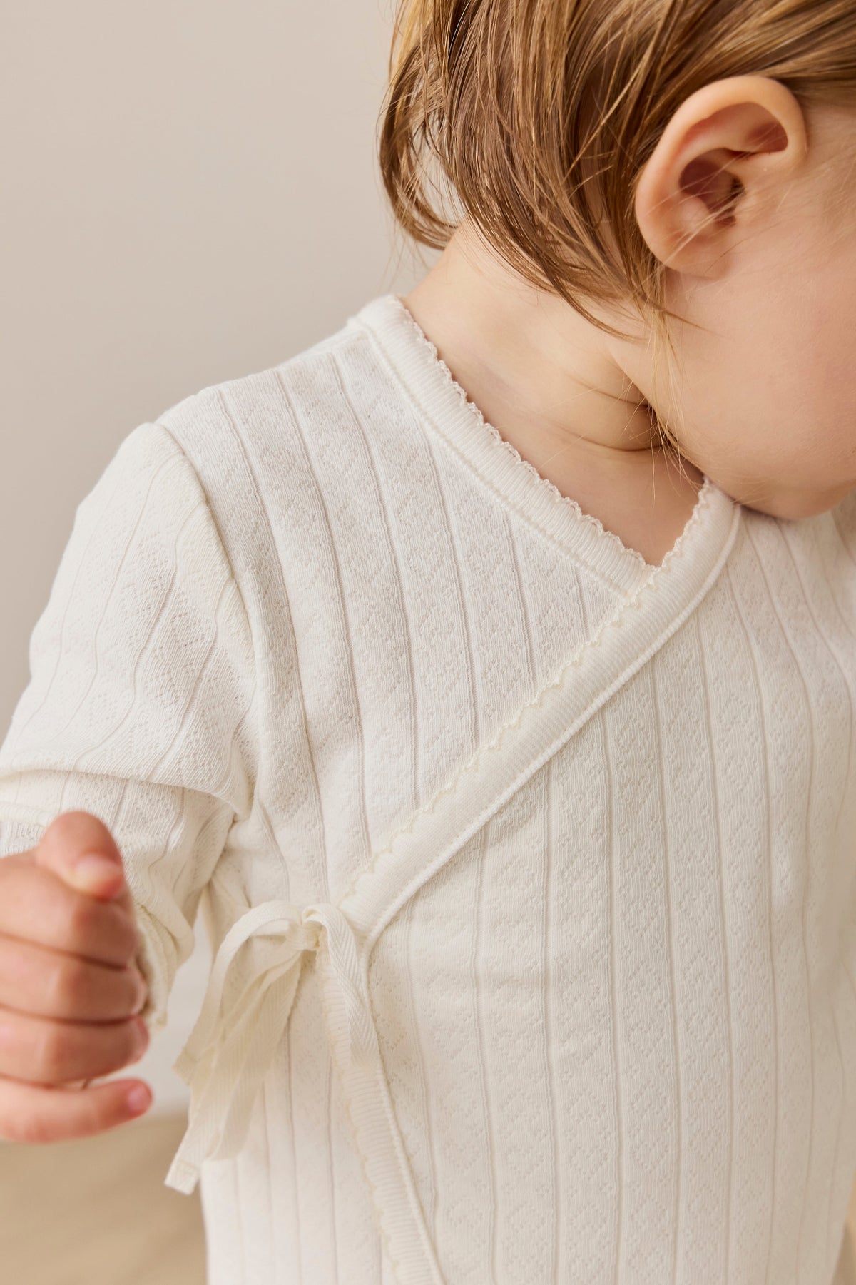Organic Cotton Estelle Onepiece - Sweet Heart Pointelle Parchment - image 1