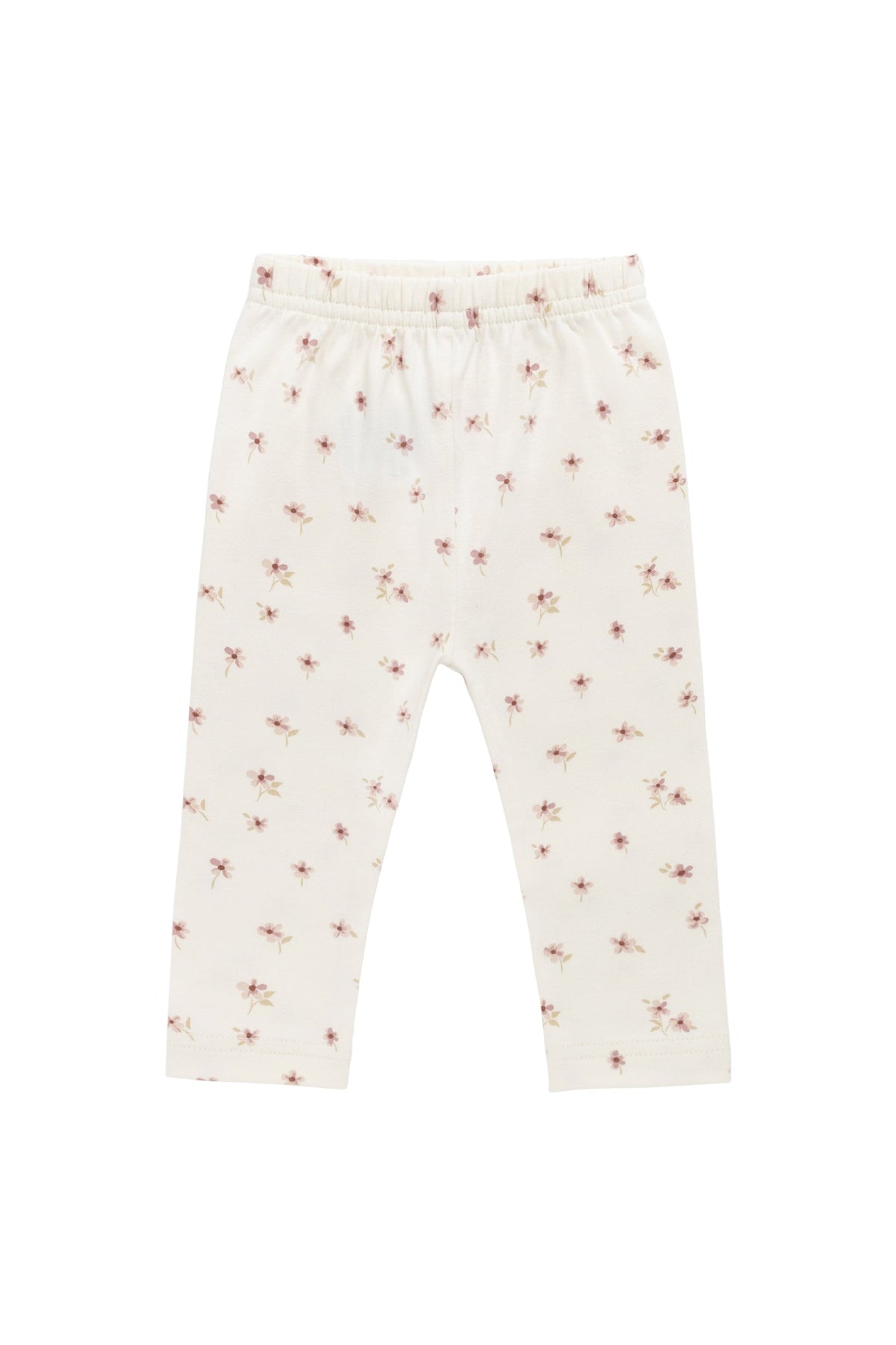 Organic Cotton Everyday Legging - Simple Flowers Egret - image 1