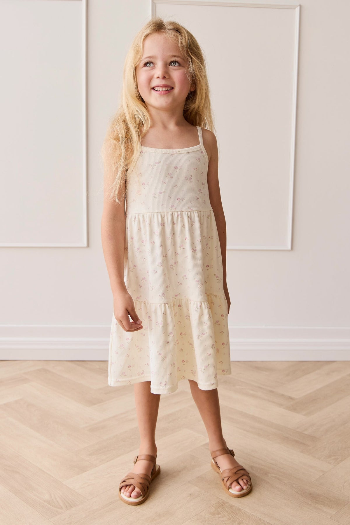 Organic Cotton Fine Rib Matilda Dress - Caroline Egret - image 1