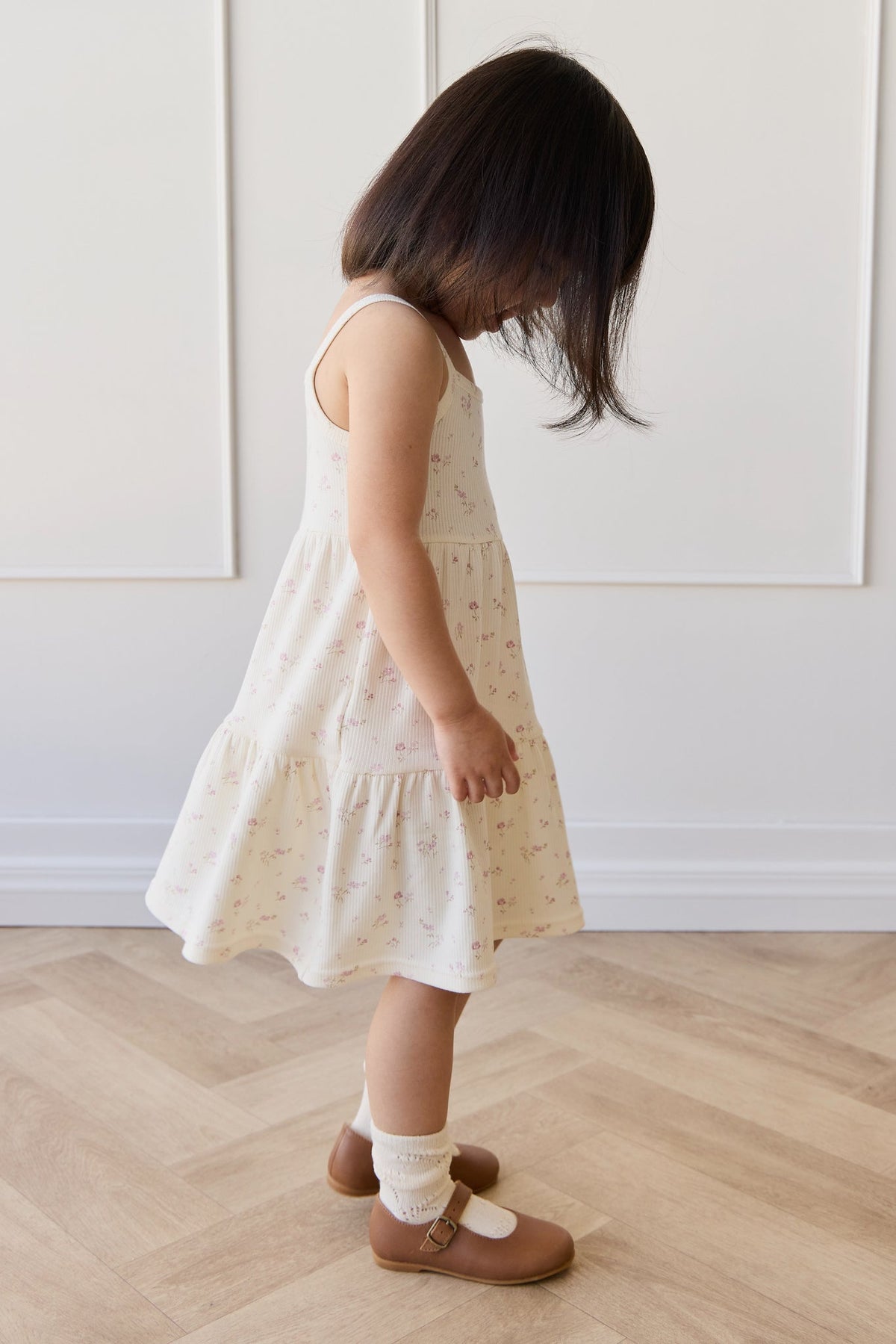 Organic Cotton Fine Rib Matilda Dress - Caroline Egret - image 4