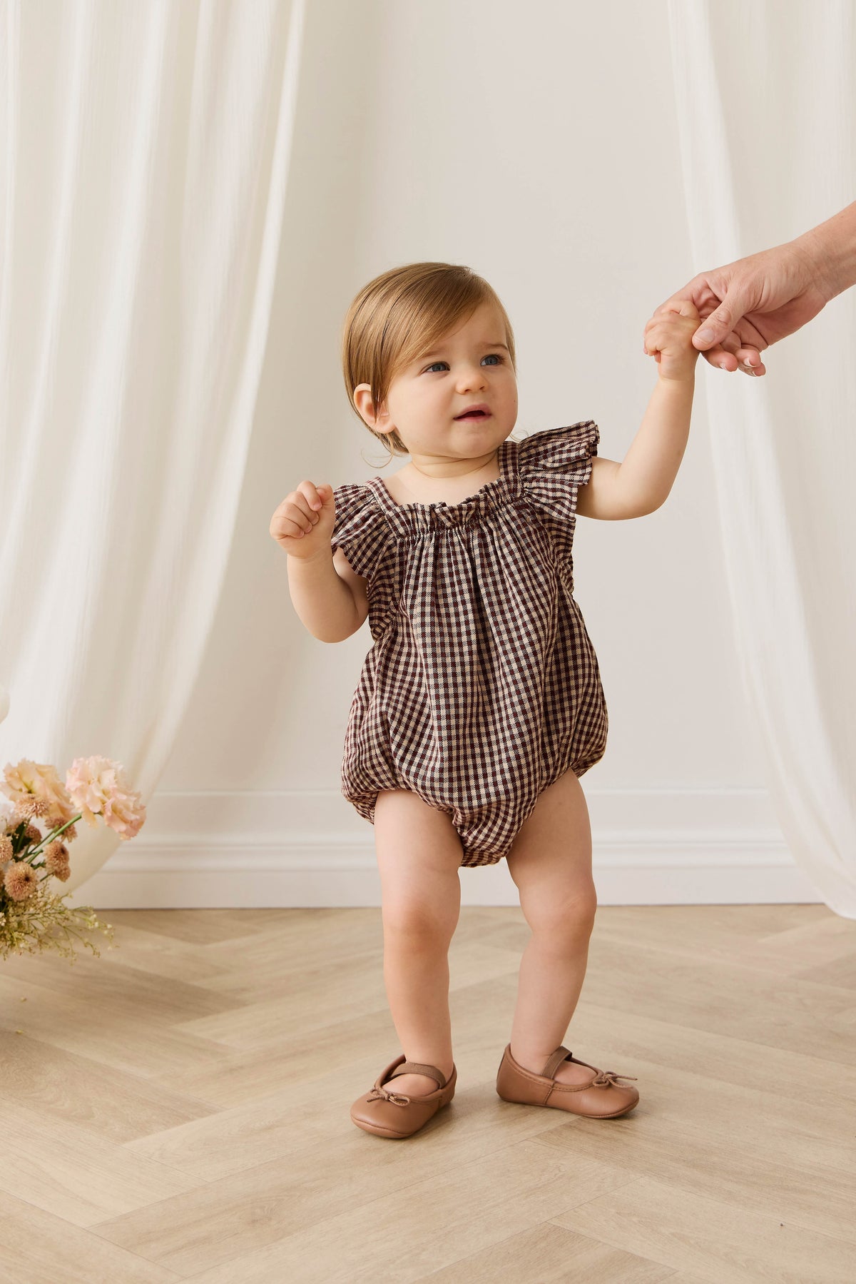 Organic Cotton Harriet Playsuit - Cinnamon Gingham - image 8