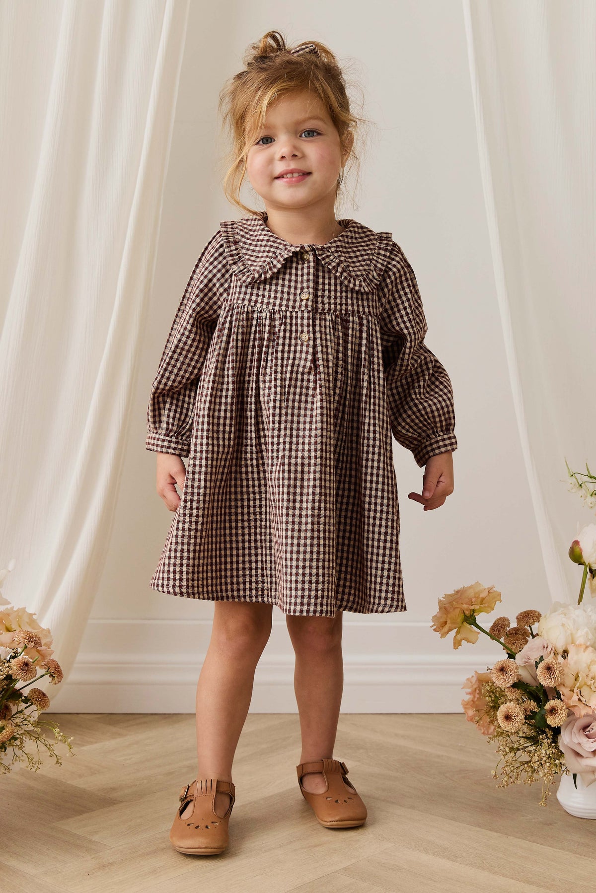 Organic Cotton Ira Dress - Cinnamon Gingham - image 3