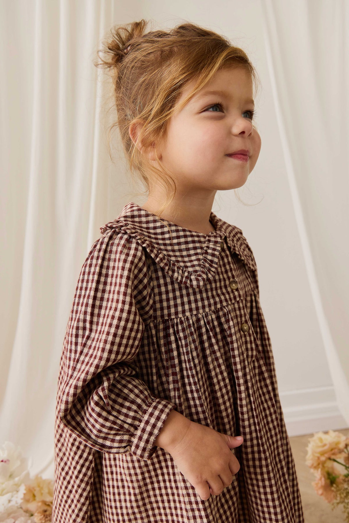 Organic Cotton Ira Dress - Cinnamon Gingham - image 5
