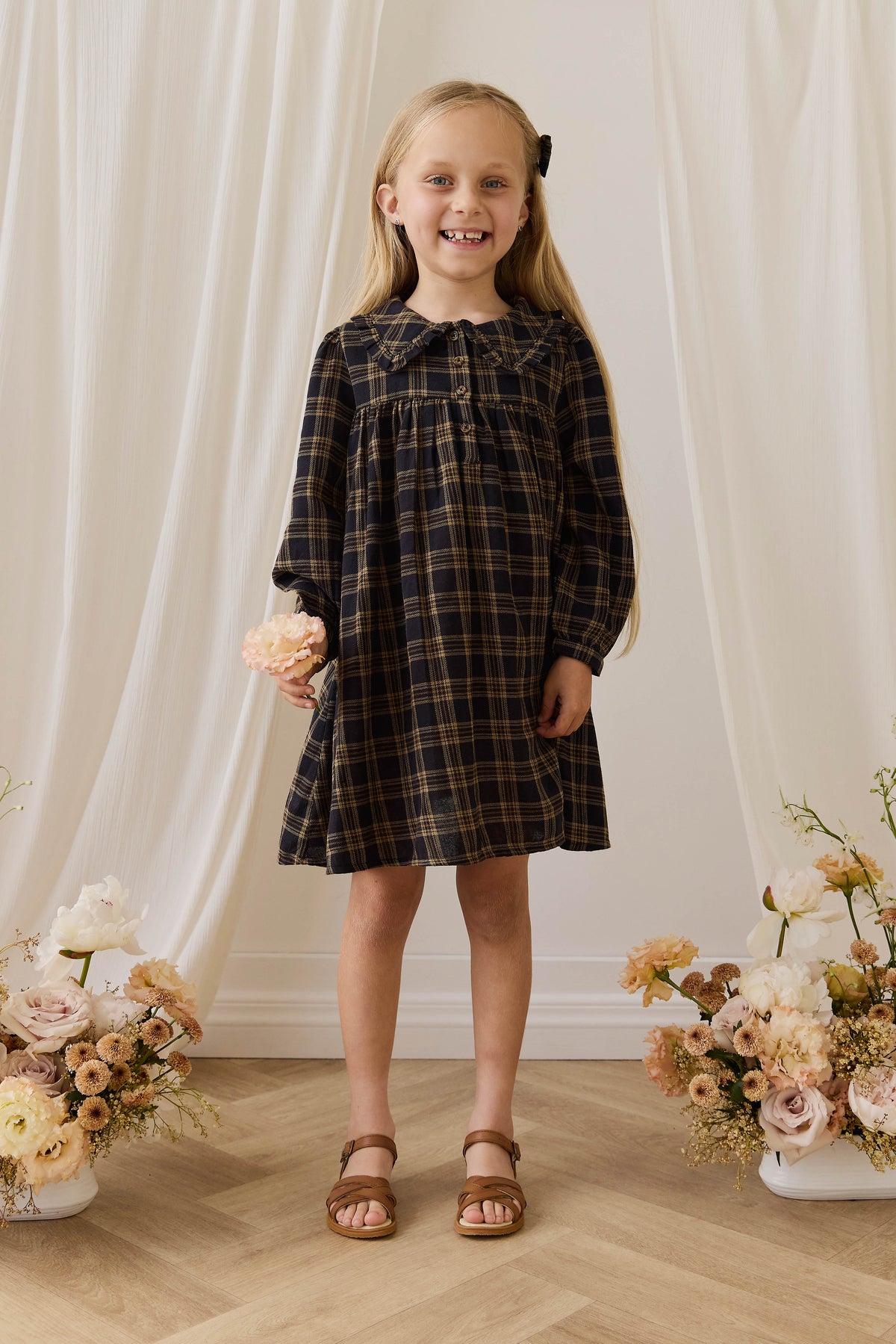 Organic Cotton Ira Dress - Woodland Check - image 11