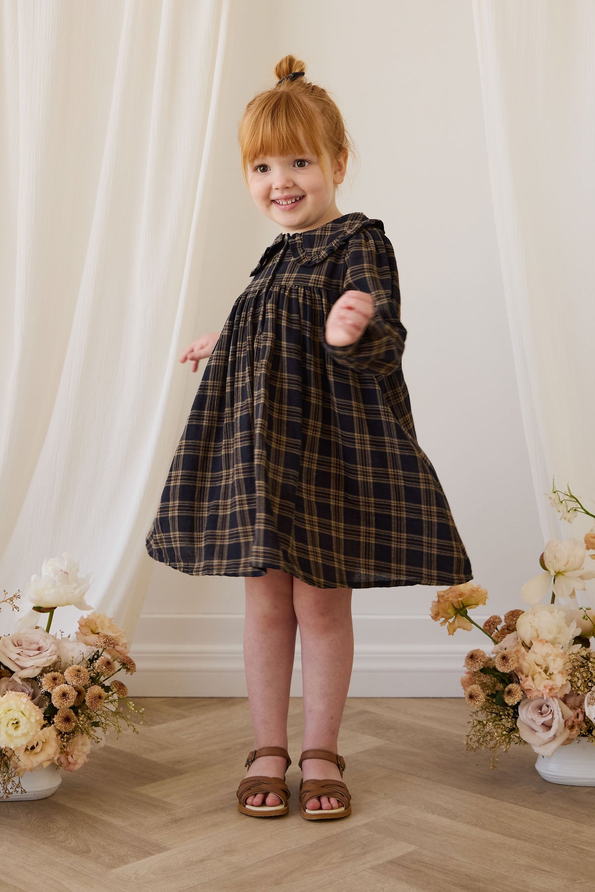 Organic Cotton Ira Dress - Woodland Check - image 5