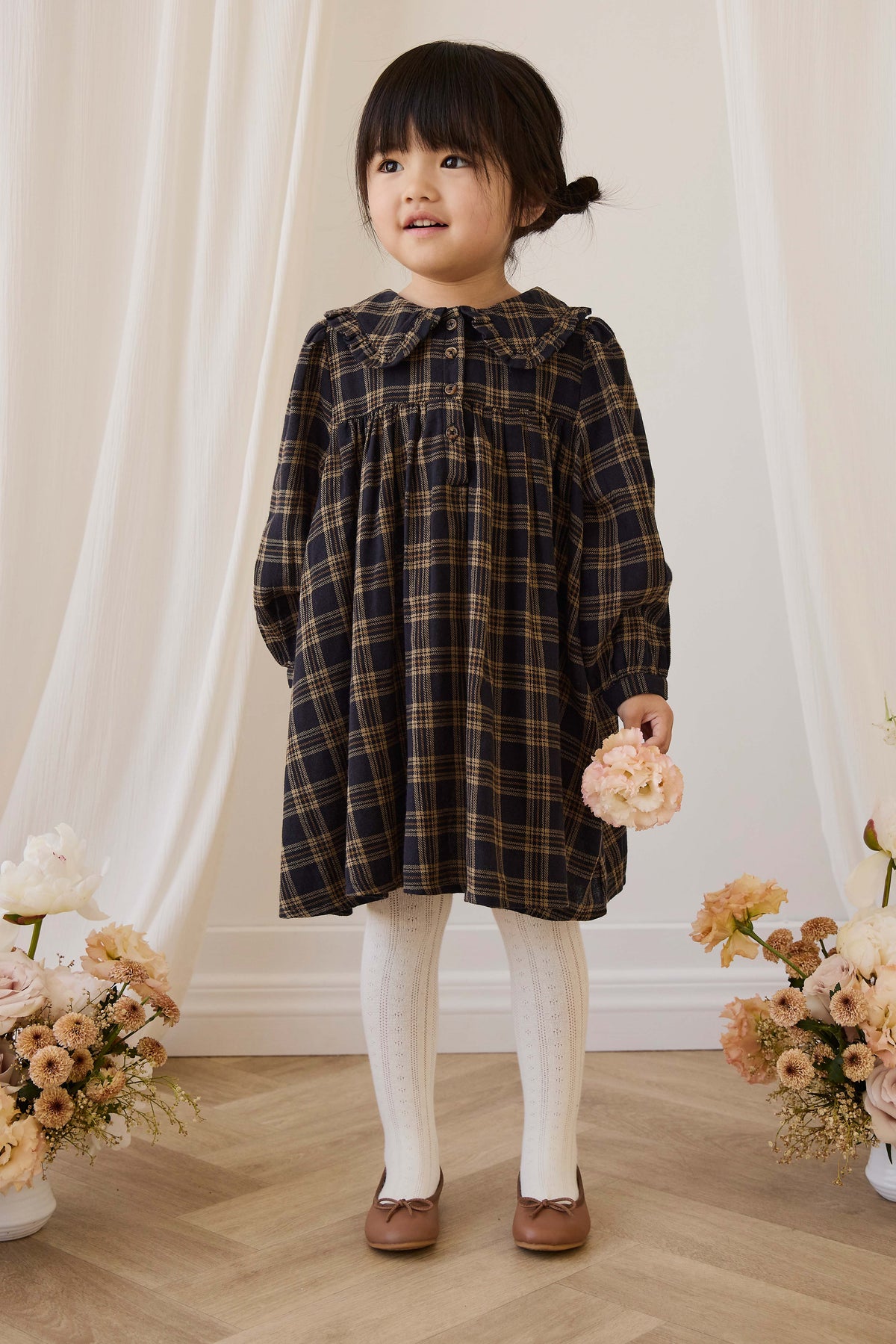 Organic Cotton Ira Dress - Woodland Check - image 7