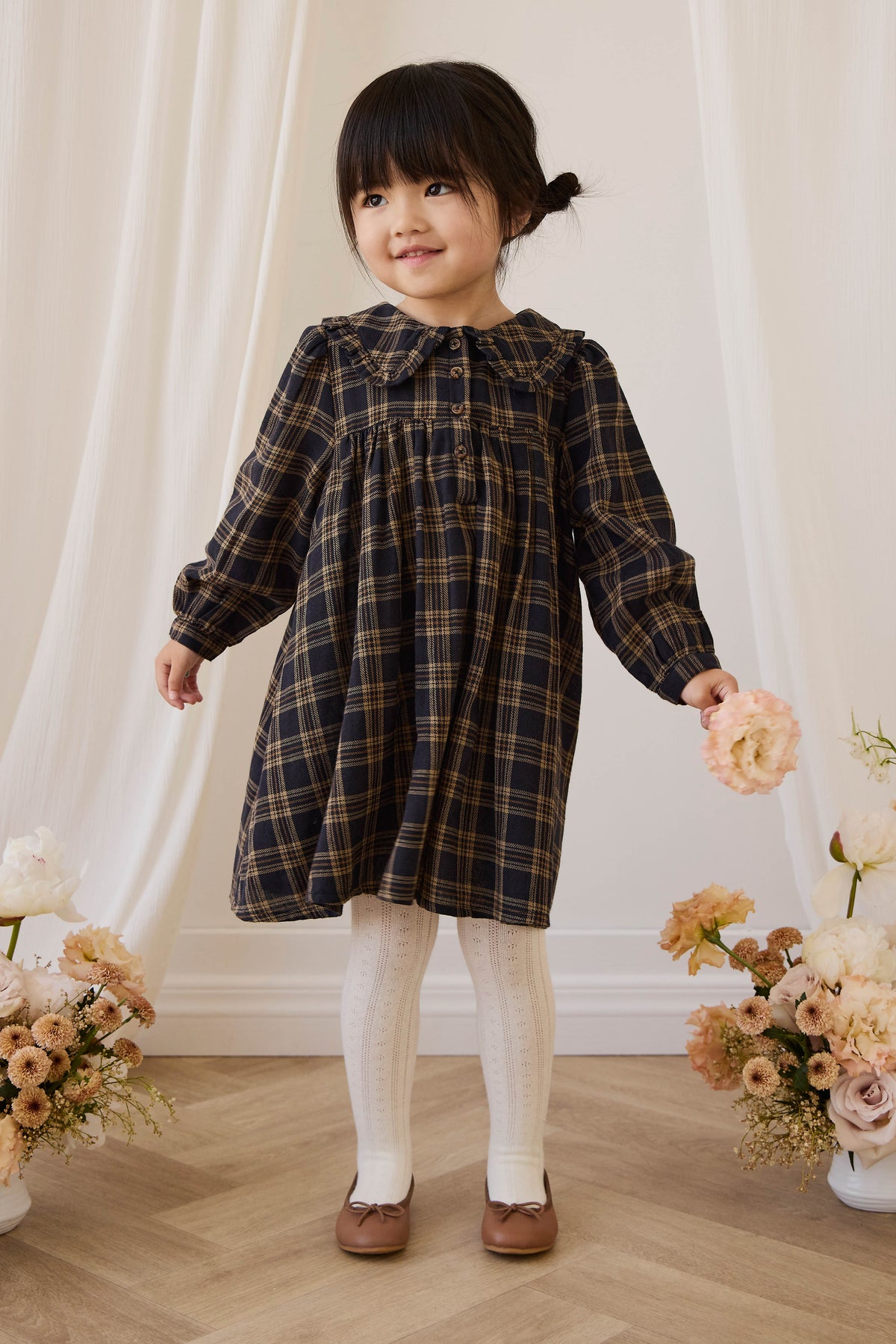 Organic Cotton Ira Dress - Woodland Check - image 9