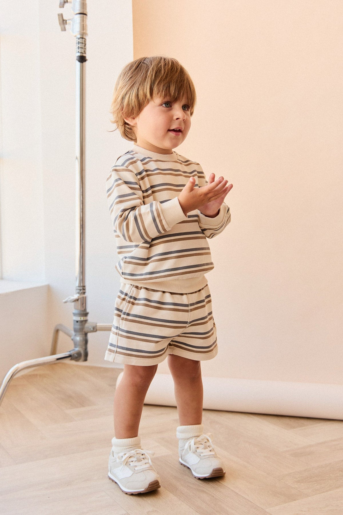 Organic Cotton Jalen Oversized Jumper - Raynor Stripe North Sea - image 1