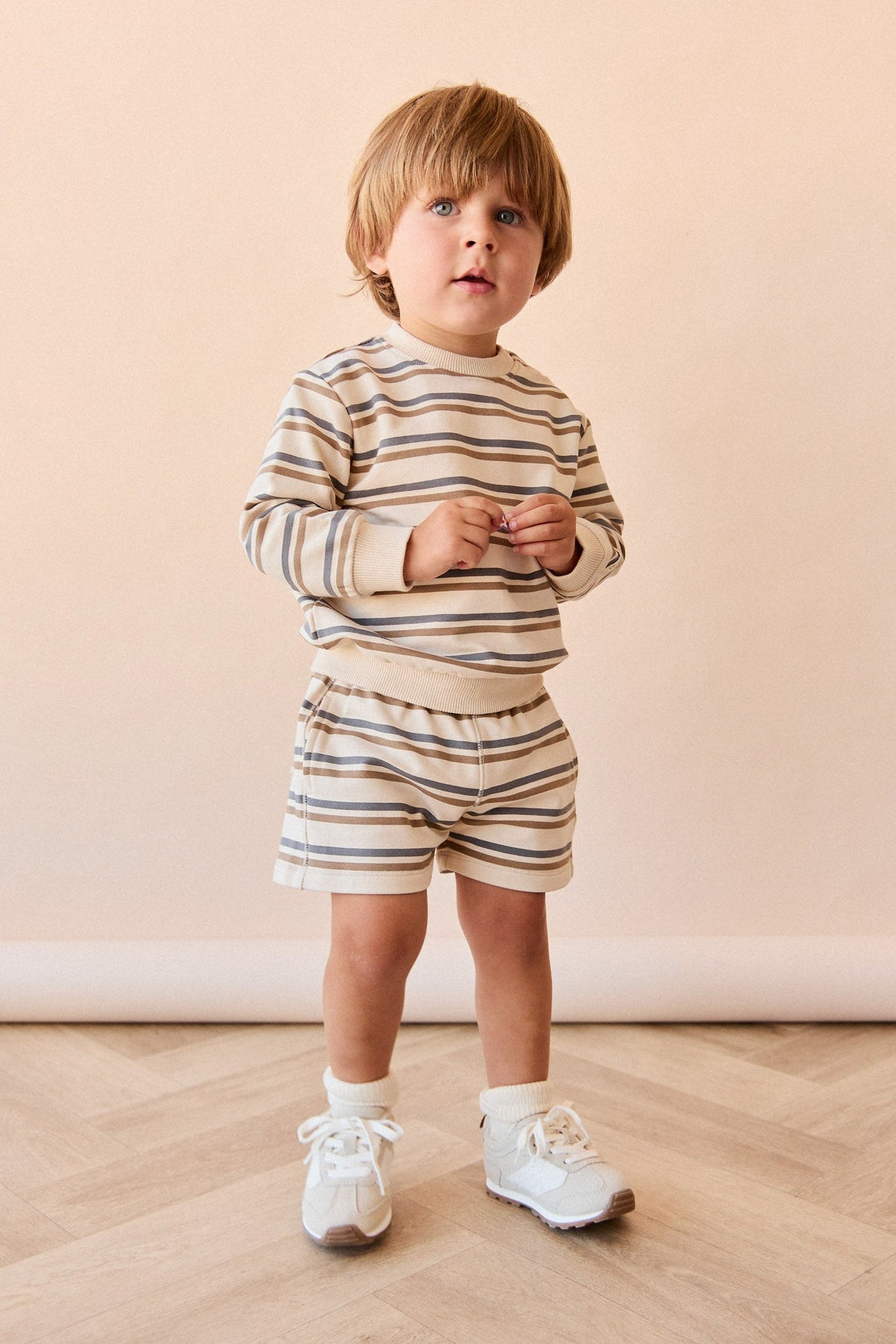 Organic Cotton Jalen Oversized Jumper - Raynor Stripe North Sea - image 3