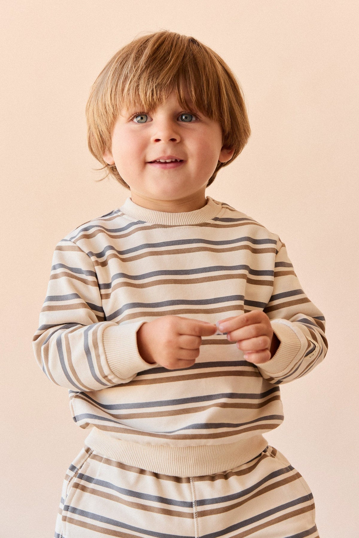 Organic Cotton Jalen Oversized Jumper - Raynor Stripe North Sea - image 4
