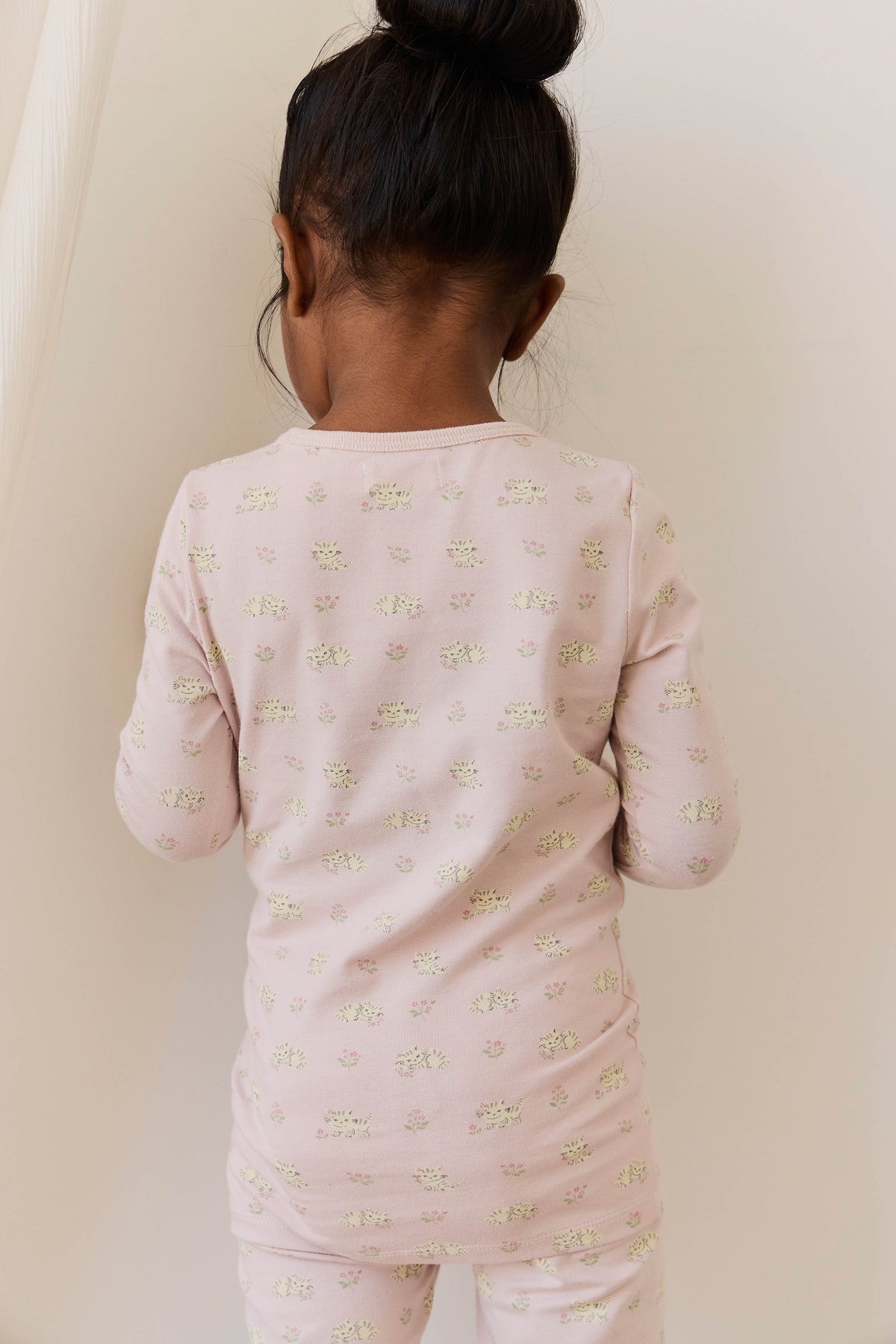 Organic Cotton Jude Long Sleeve Pyjama Set - Moon Floral Mauve - image 5