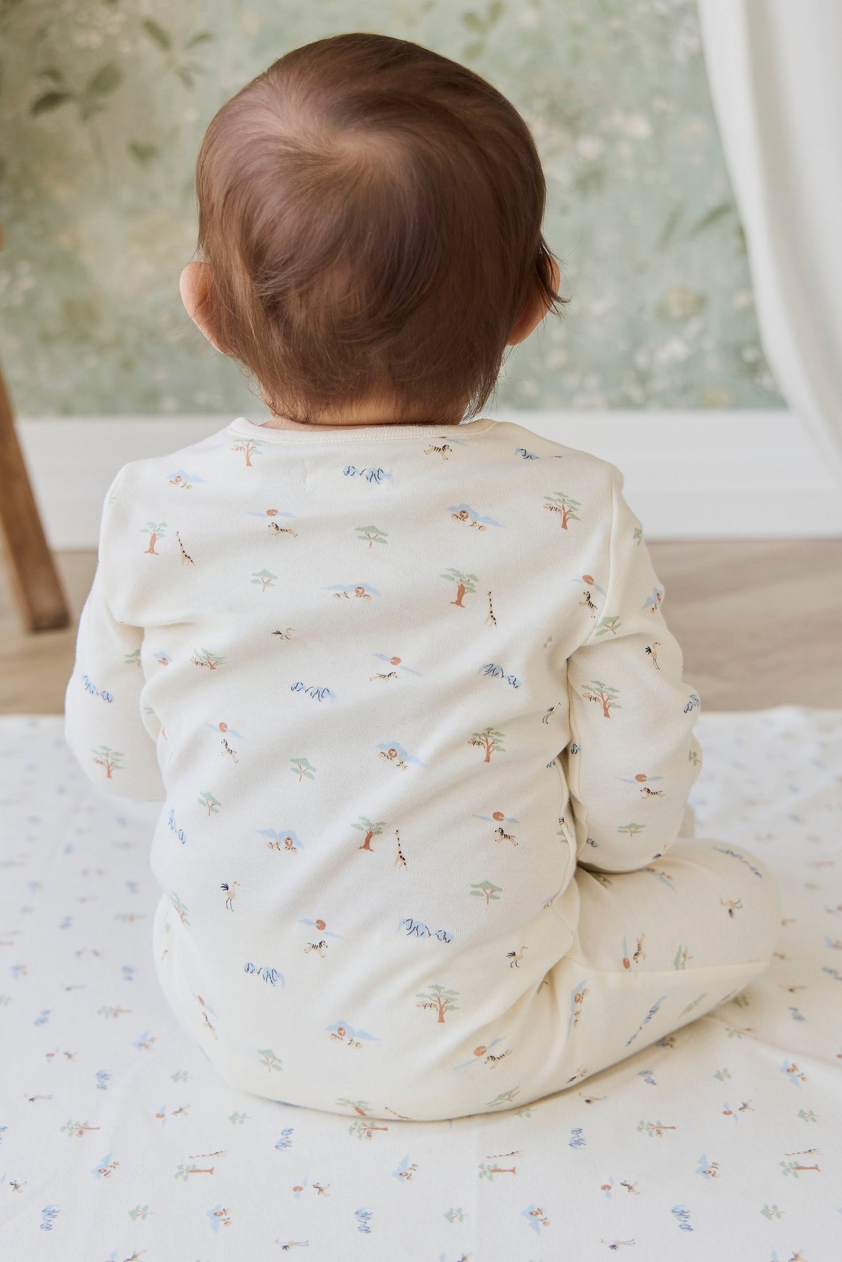 Organic Cotton Jude Onepiece - Savannah Animals Tofu - image 5