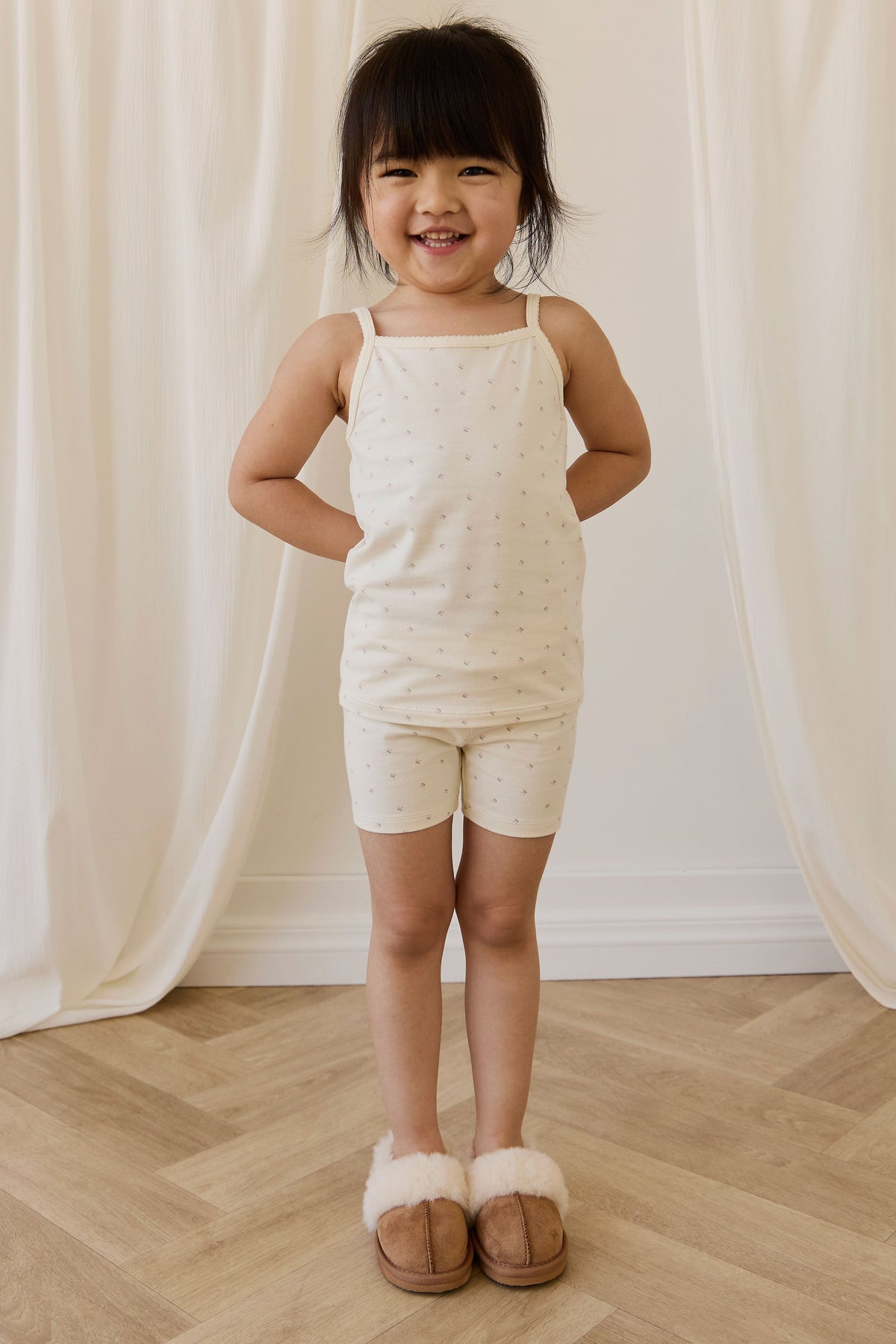 Organic Cotton Jude Singlet Pyjama Set - Ditsy Cherries - image 2