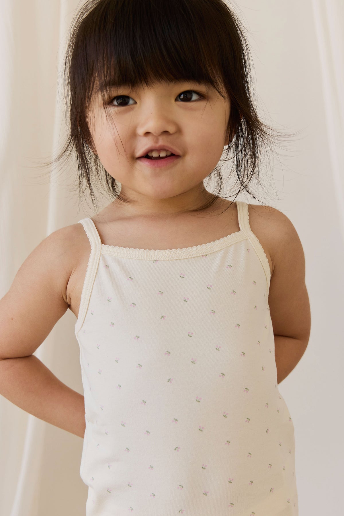 Organic Cotton Jude Singlet Pyjama Set - Ditsy Cherries - image 3