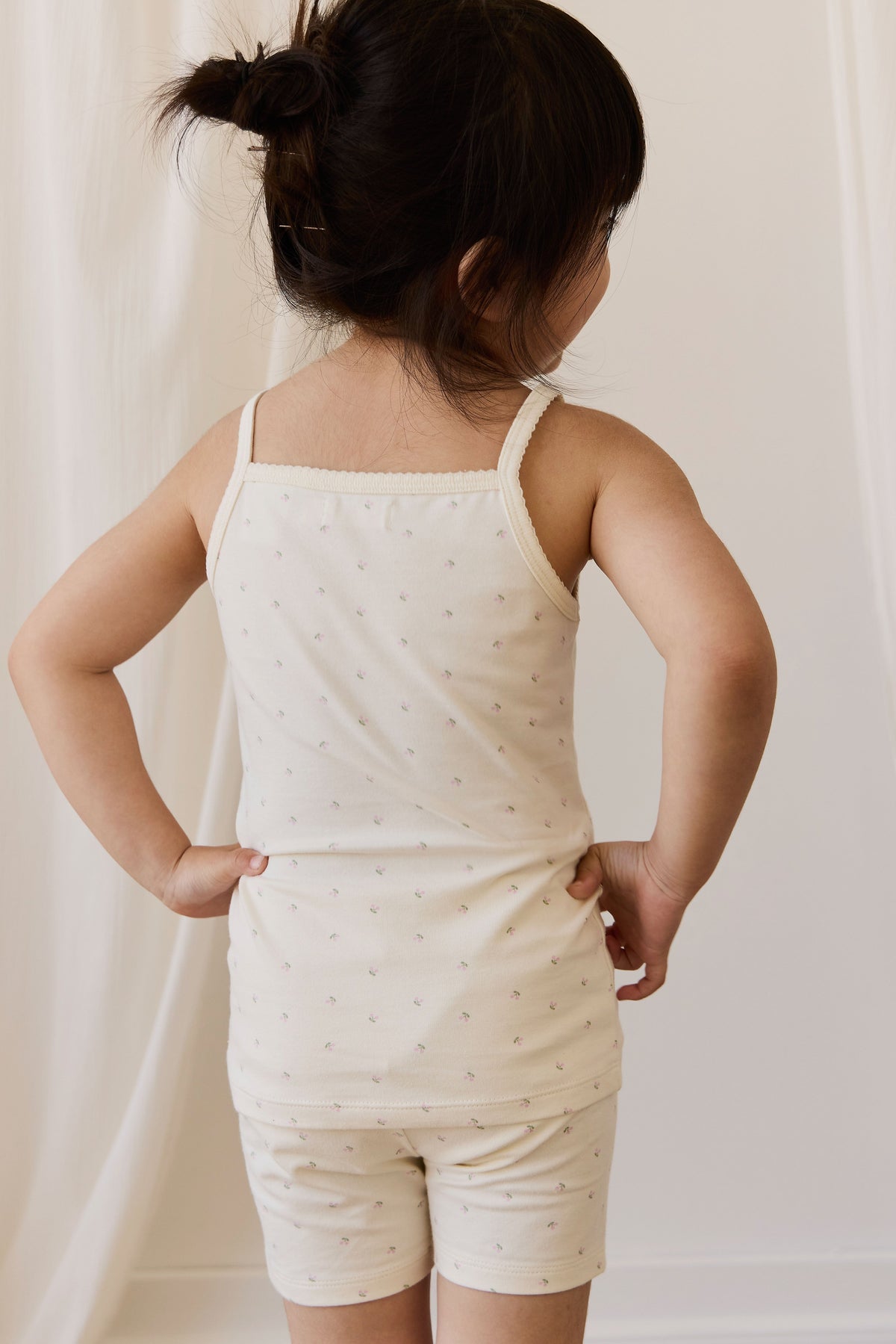 Organic Cotton Jude Singlet Pyjama Set - Ditsy Cherries - image 4