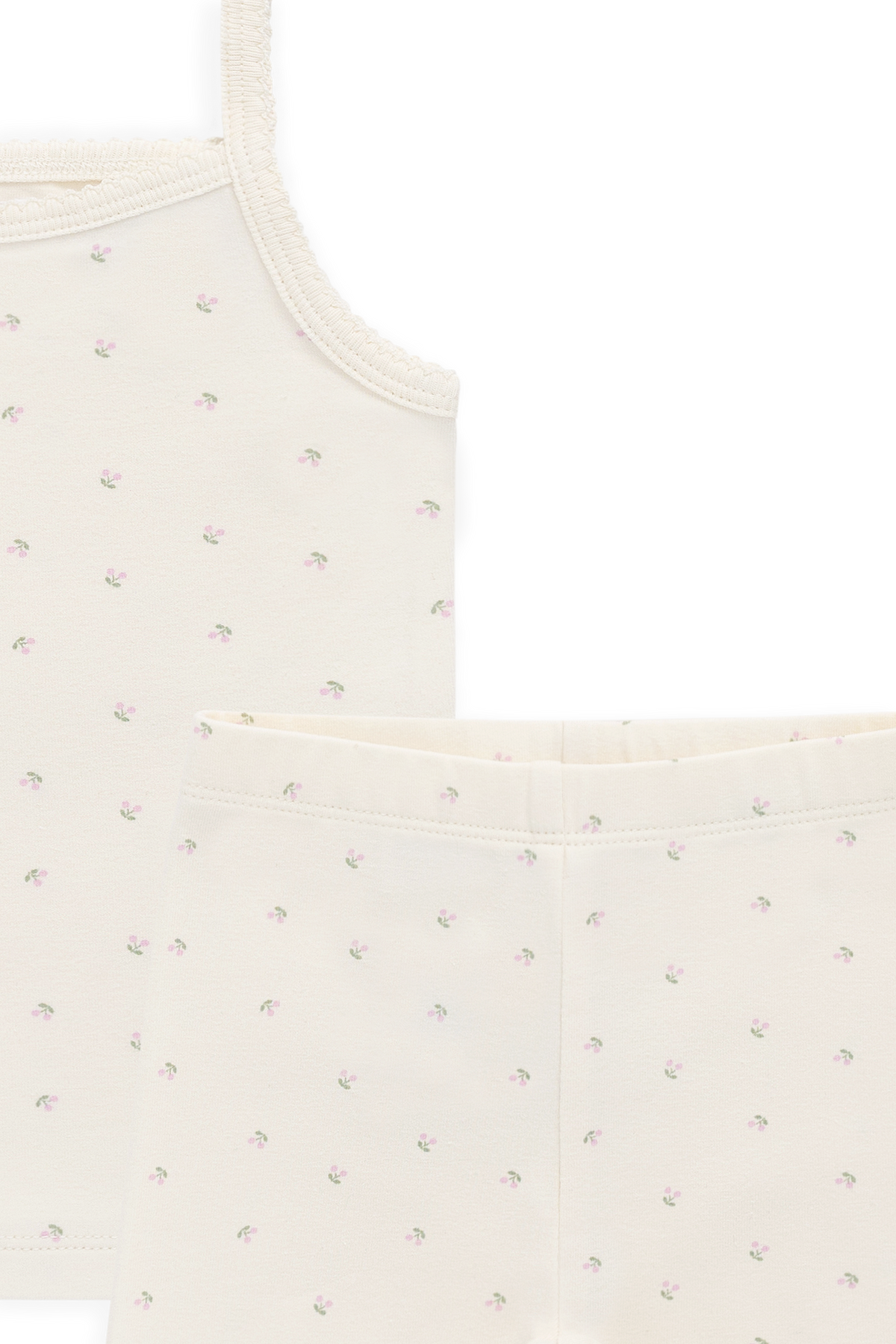 Organic Cotton Jude Singlet Pyjama Set - Ditsy Cherries - image 5