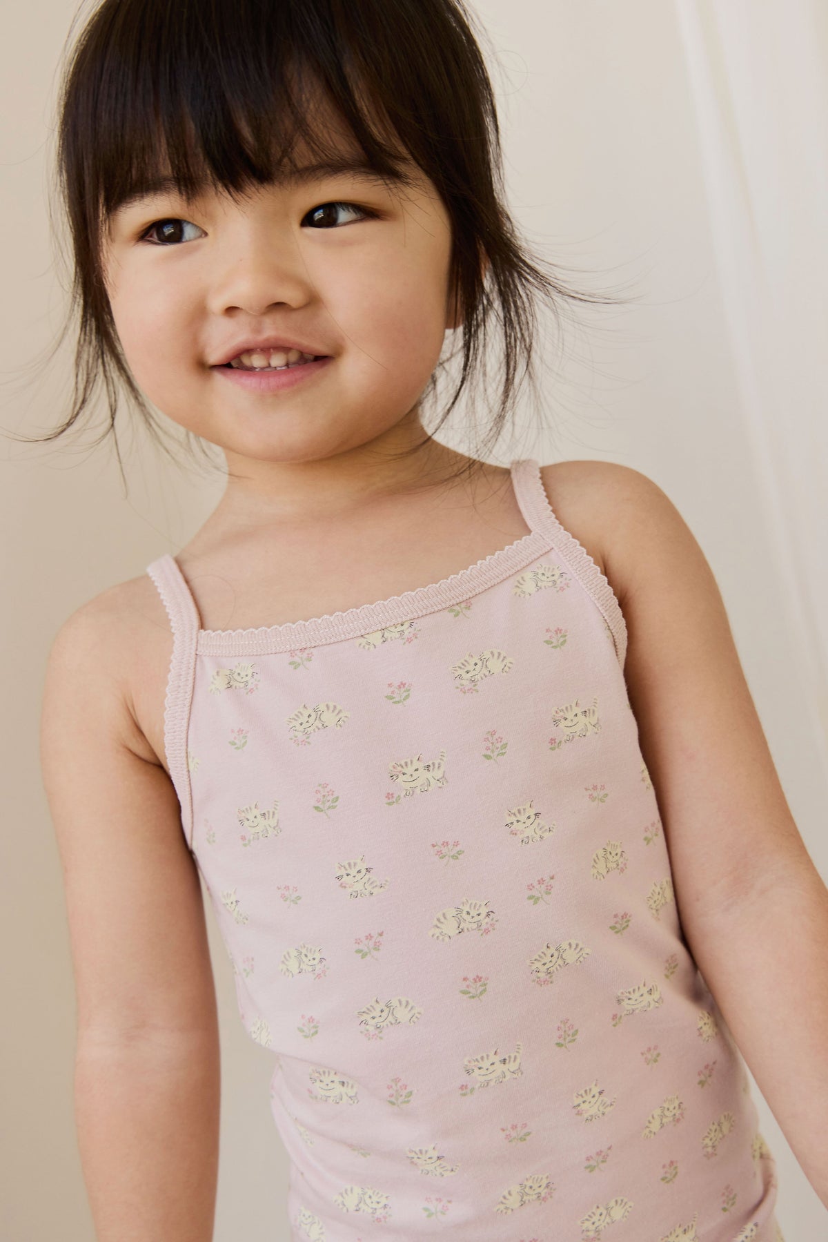 Organic Cotton Jude Singlet Pyjama Set - Moon Floral Mauve - image 1