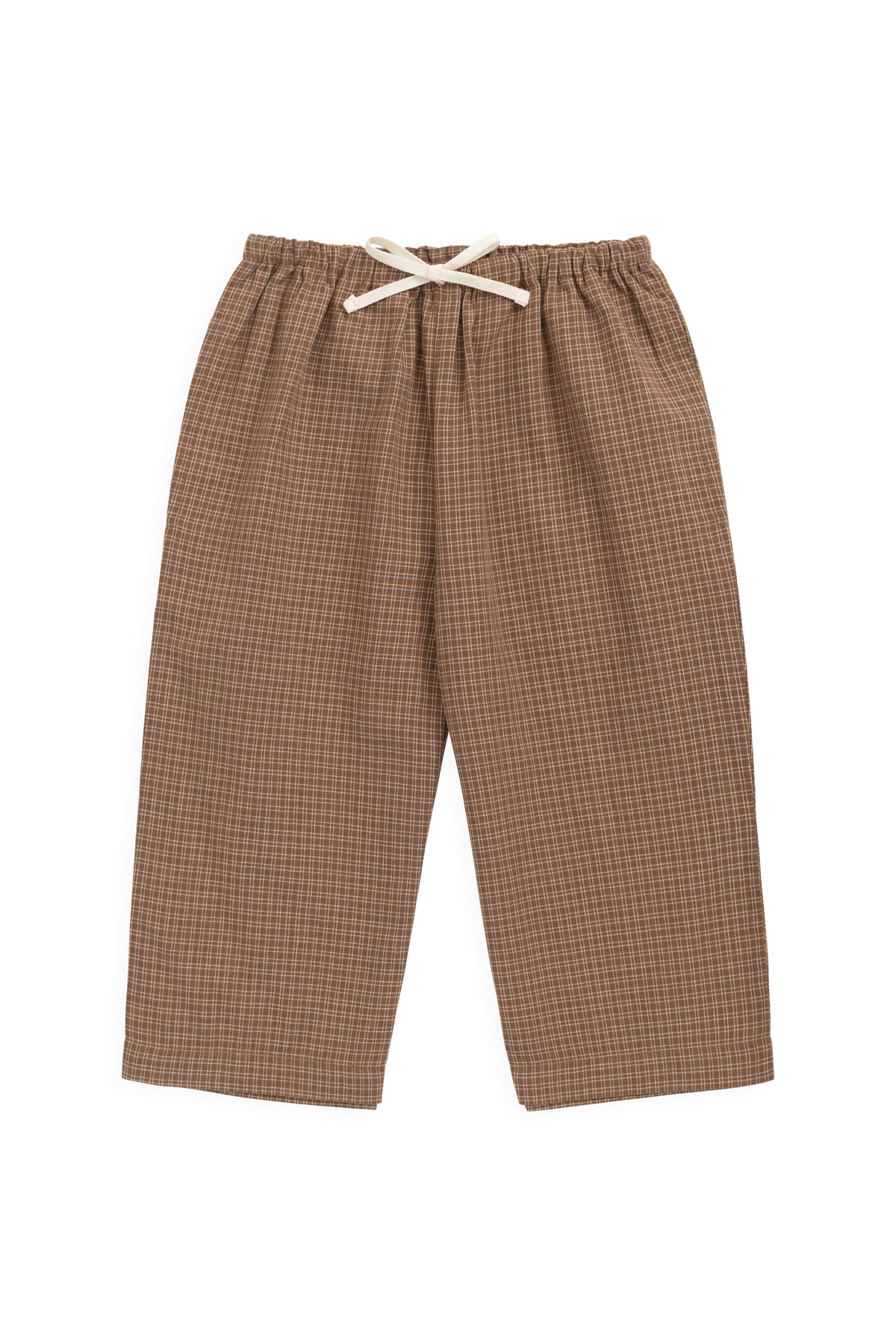 Organic Cotton Kenji Pant - Double Windowpane Check Oud/Hay - image 2