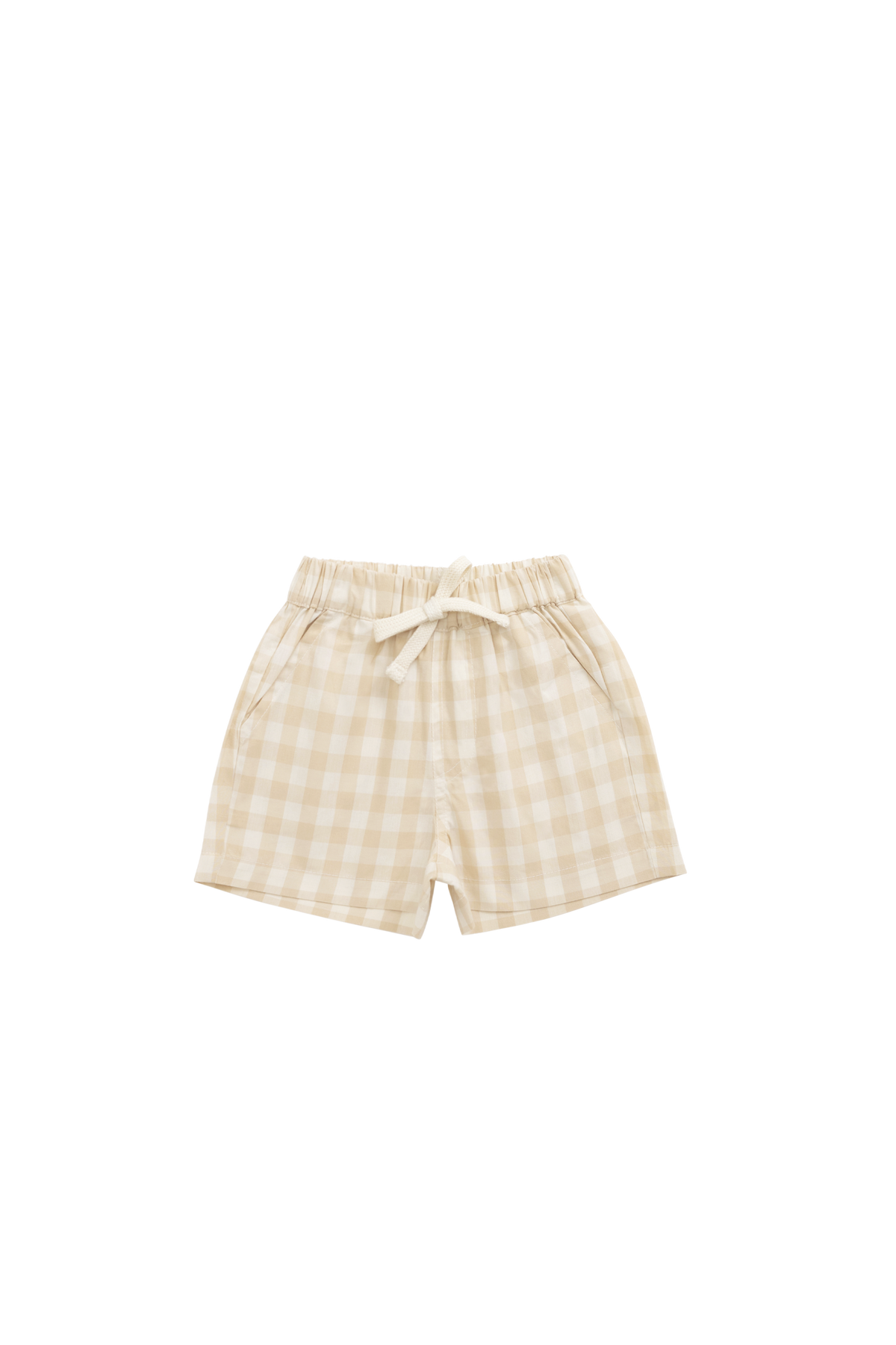 Organic Cotton Louis Short - Gingham Pale Khaki - image 1