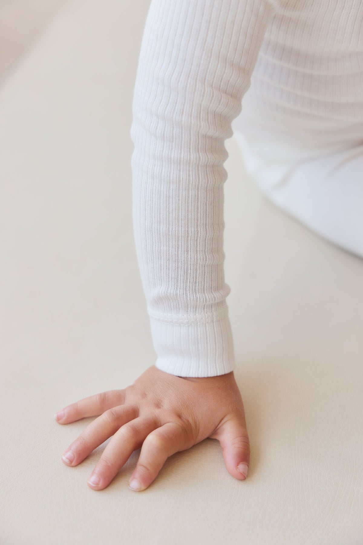Organic Cotton Modal Long Sleeve Henley - Milk - image 4