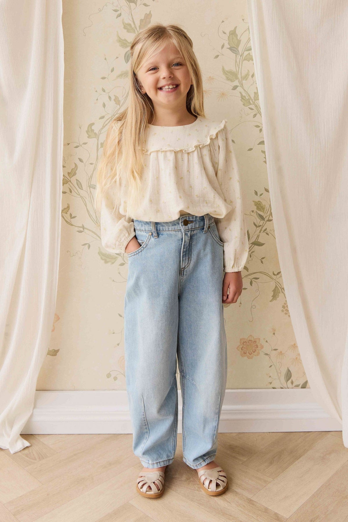 Organic Cotton Muslin Amira Blouse - Vintage Ditsy - image 1