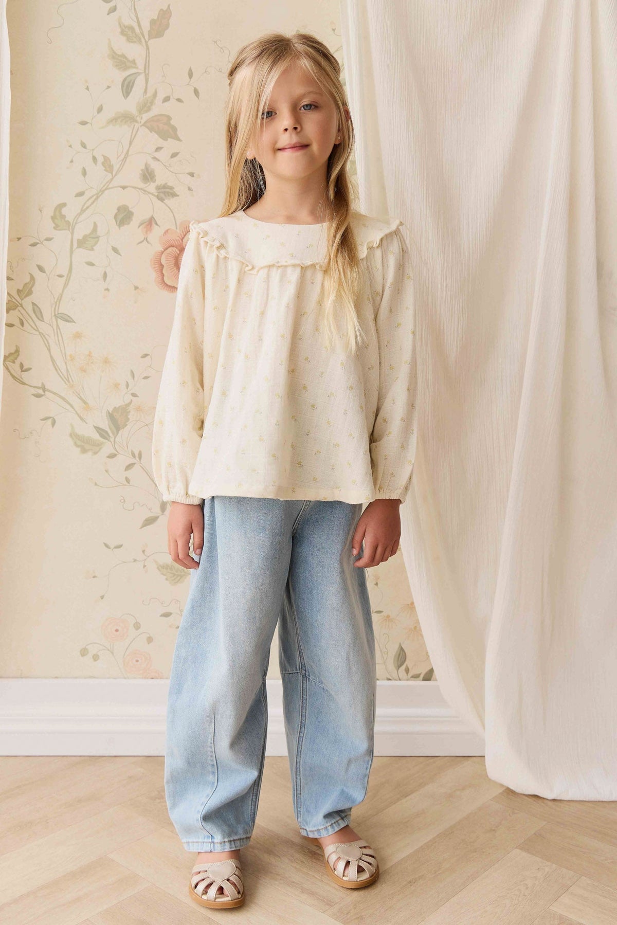 Organic Cotton Muslin Amira Blouse - Vintage Ditsy - image 4
