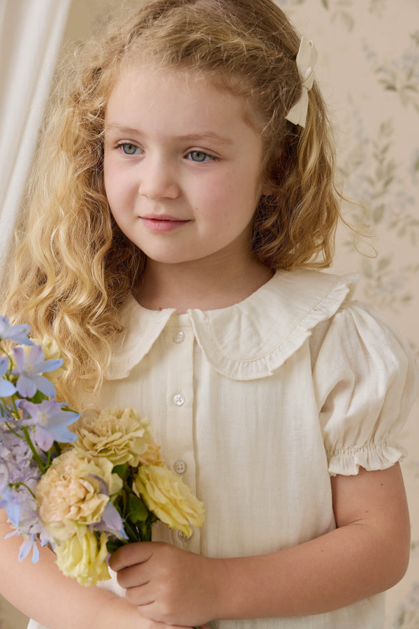 Organic Cotton Muslin Bowie Blouse - Parchment