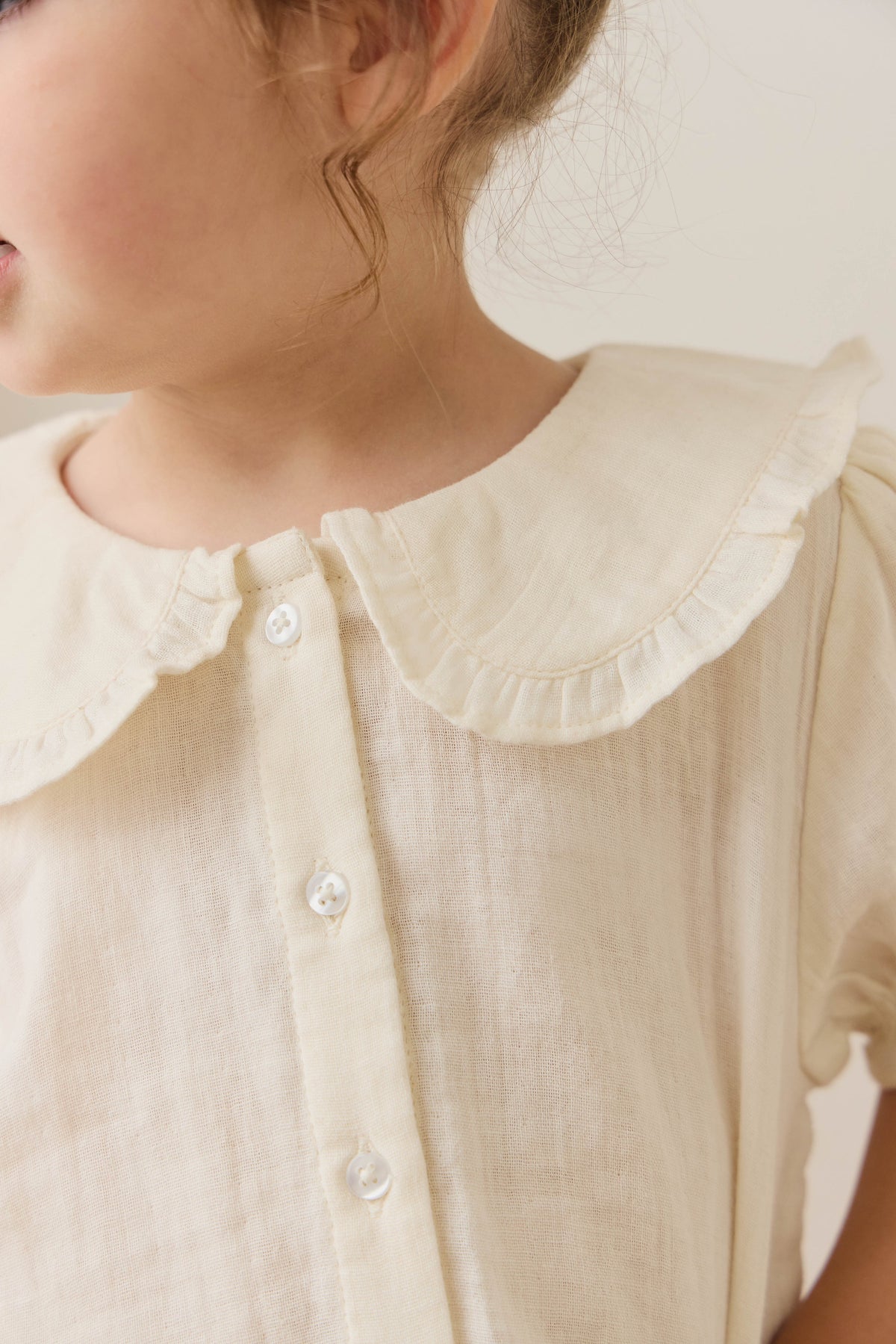 Organic Cotton Muslin Bowie Blouse - Parchment - image 7