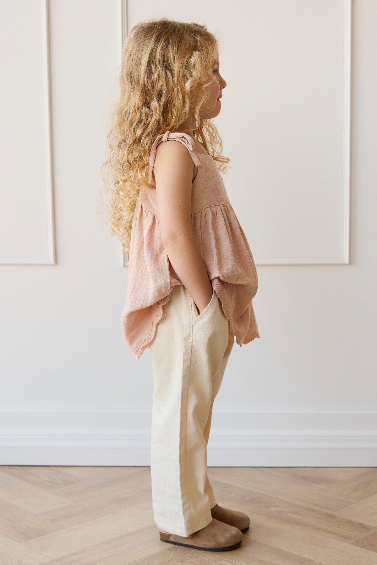 Organic Cotton Muslin Briella Top - Chalky Pink - image 6