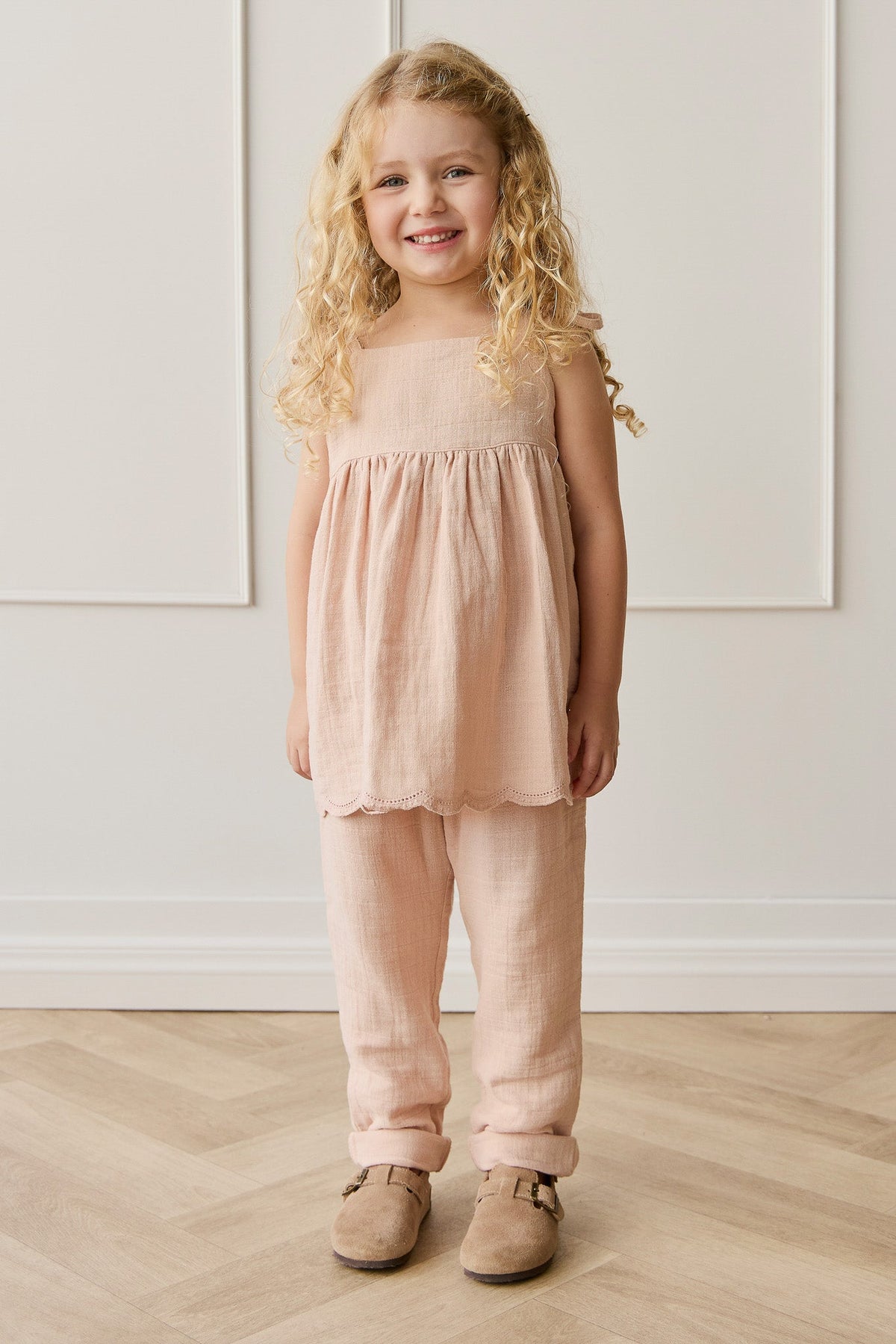 Organic Cotton Muslin Cordelia Pant - Chalky Pink - image 1