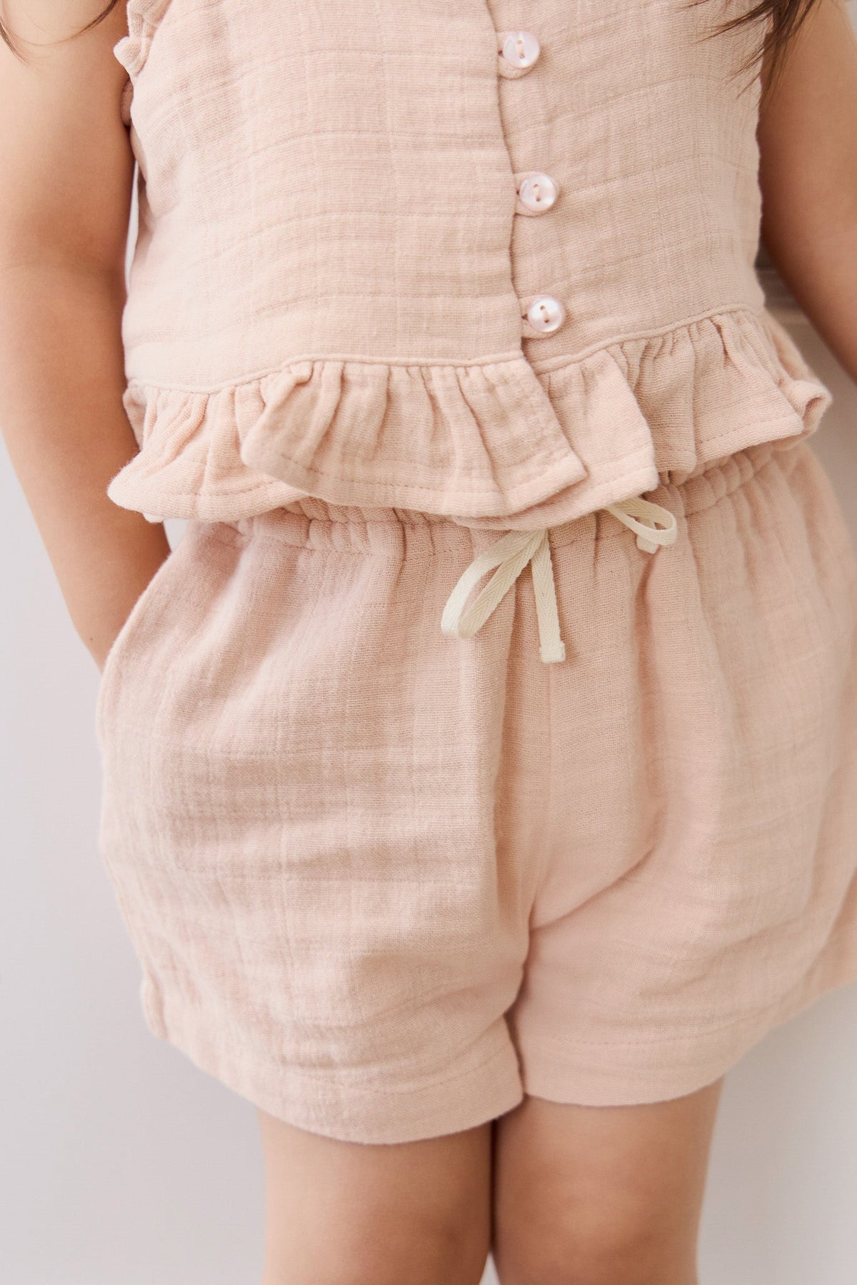 Organic Cotton Muslin Elodie Short - Chalky Pink - image 4