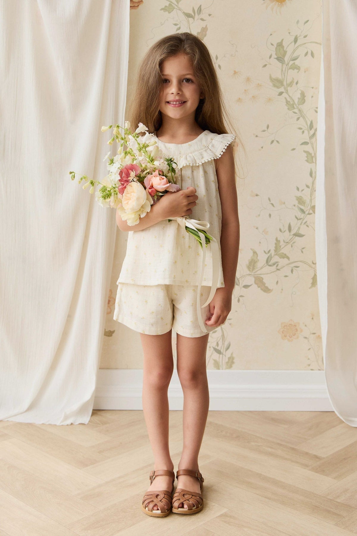 Organic Cotton Muslin Emelia Short - Vintage Ditsy - image 1