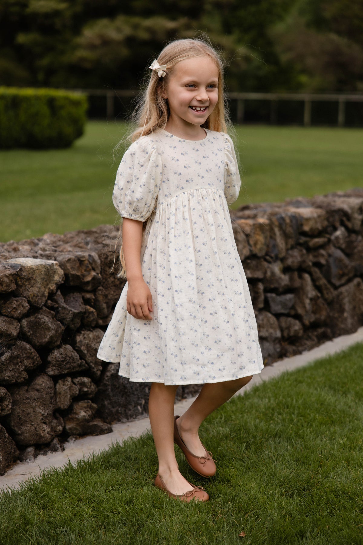 Organic Cotton Muslin Frannie Dress-Molly Blue - image 1