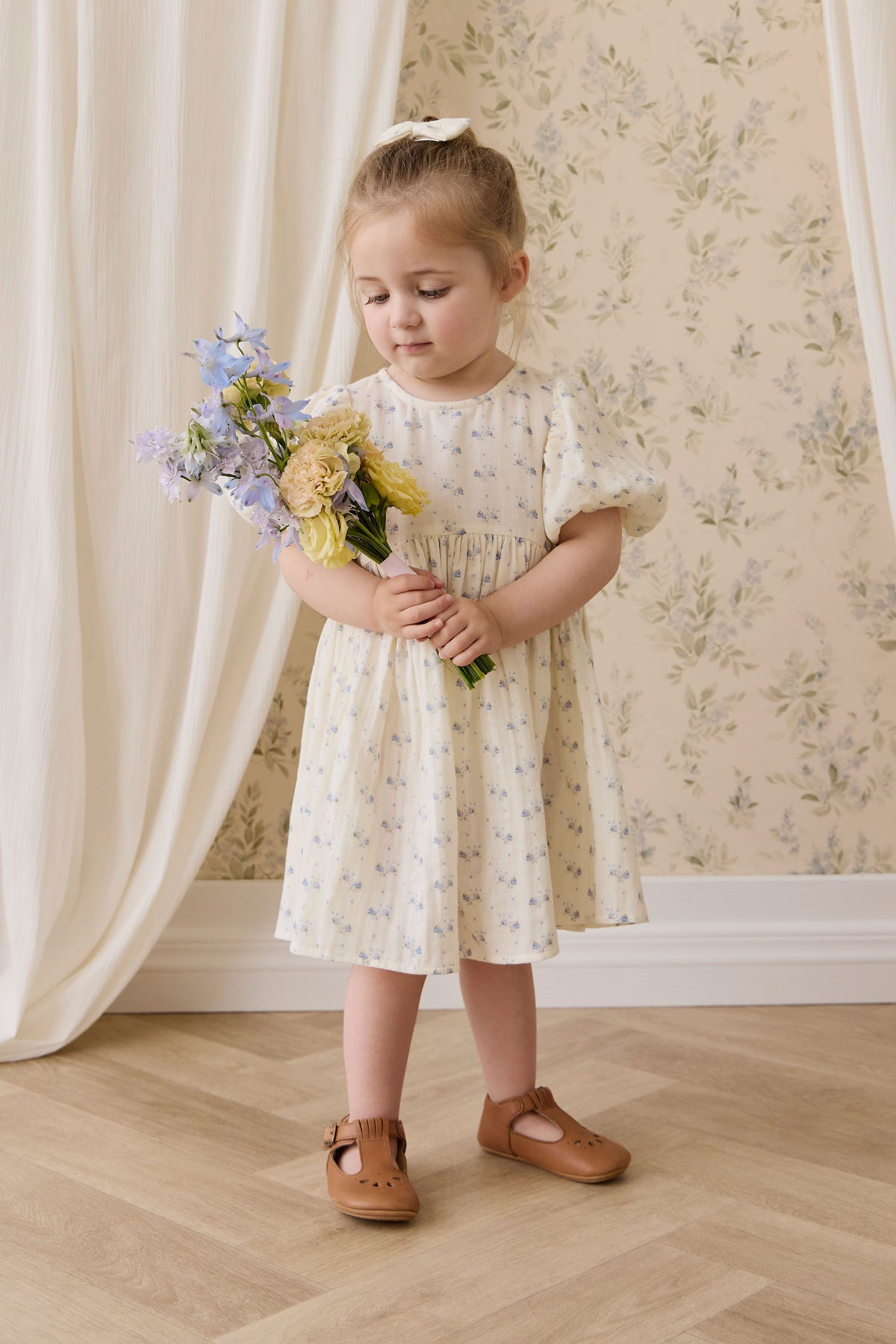 Organic Cotton Muslin Frannie Dress-Molly Blue - image 12