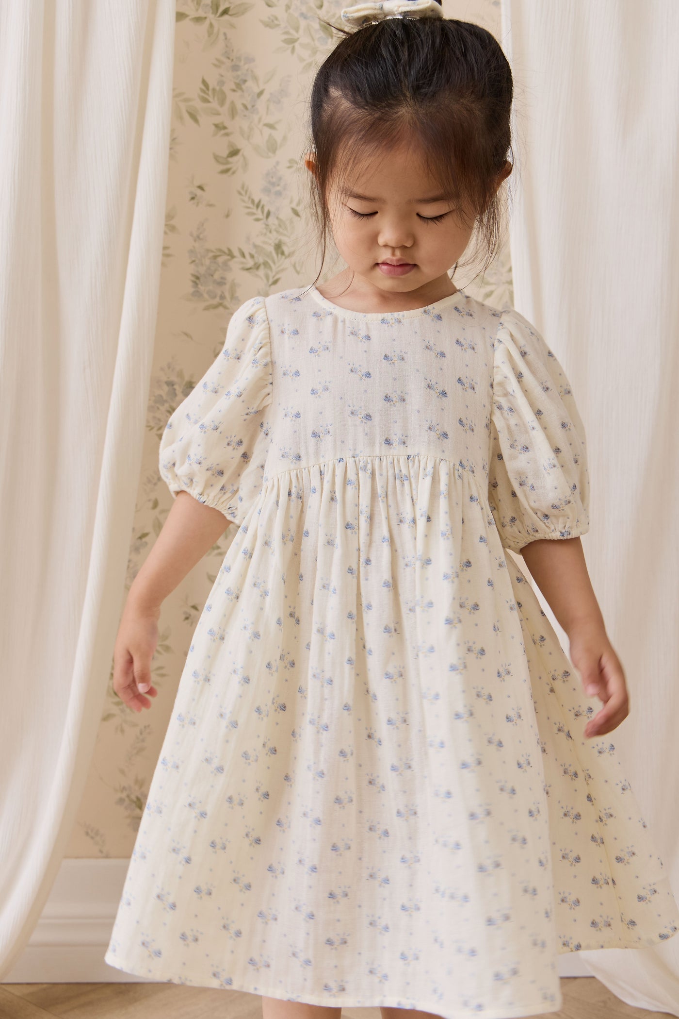 Organic Cotton Muslin Frannie Dress-Molly Blue