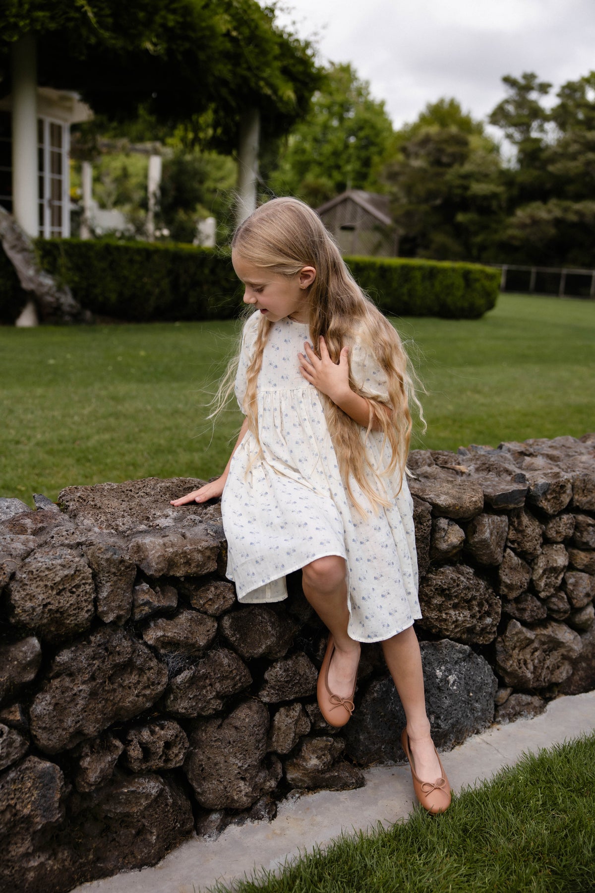 Organic Cotton Muslin Frannie Dress-Molly Blue - image 6