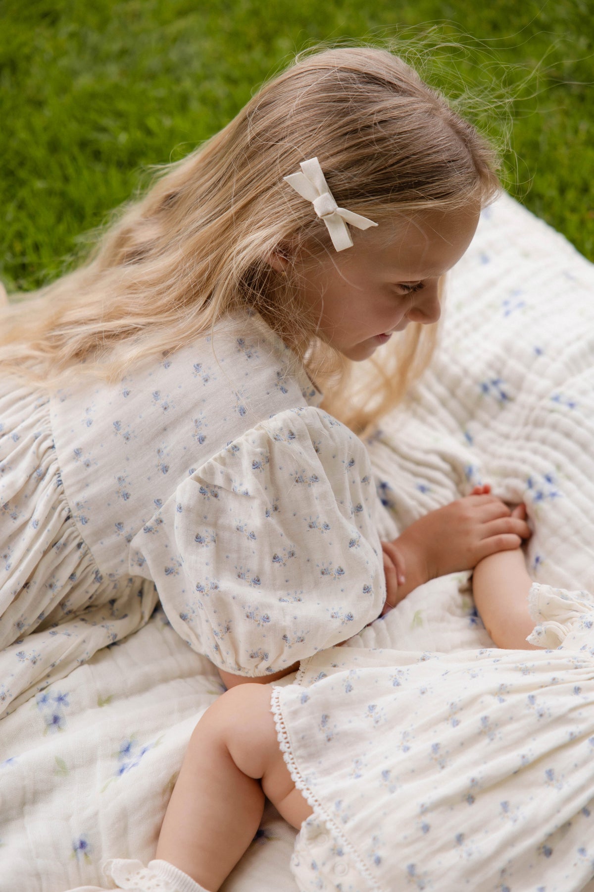 Organic Cotton Muslin Frannie Dress-Molly Blue - image 8